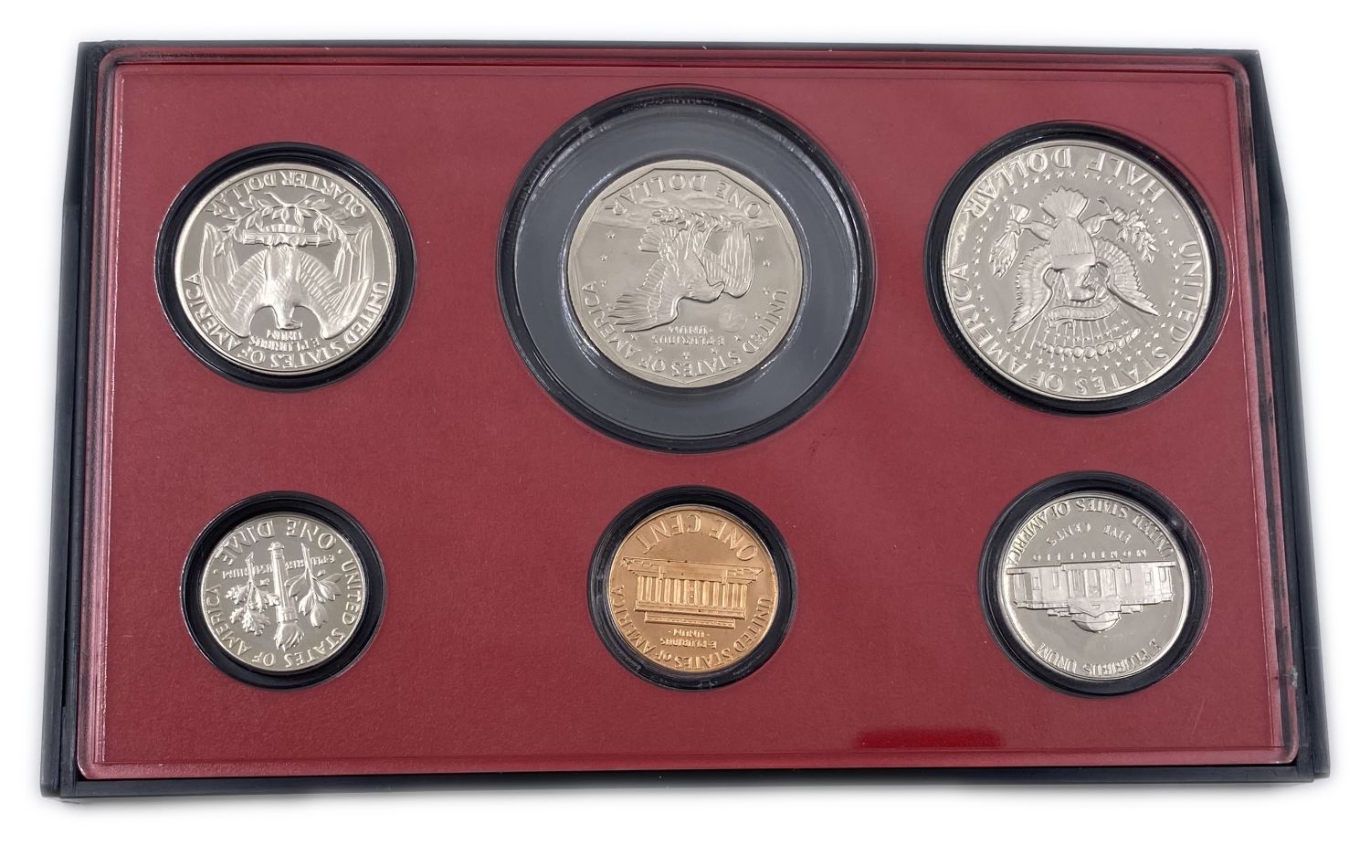 USA - Lot of 8 different coin sets in luxury and original cases - New Conditions (UNC) - 1970s and 1980s - 1 9