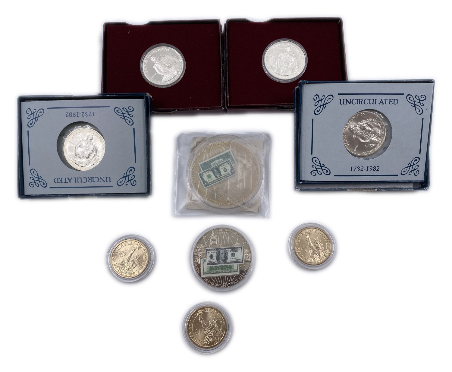USA - Lot of 9 coins and silver medals - 1 0