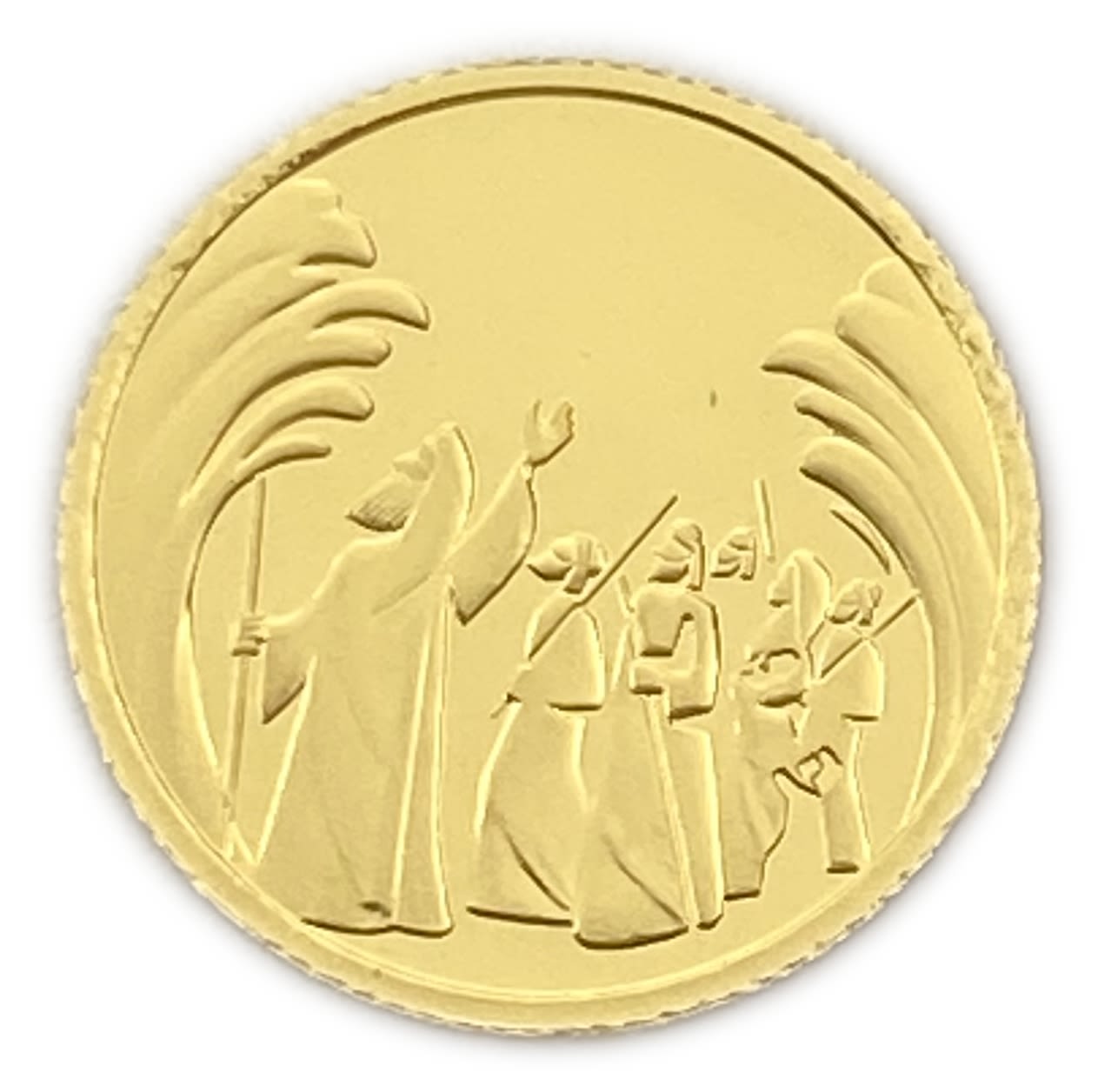 ISRAEL - Parting of the Red Sea 2008 - Gold 999 , 1.24 g, 13.92 mm
13th in the Biblical Art Coin ... - 1 1