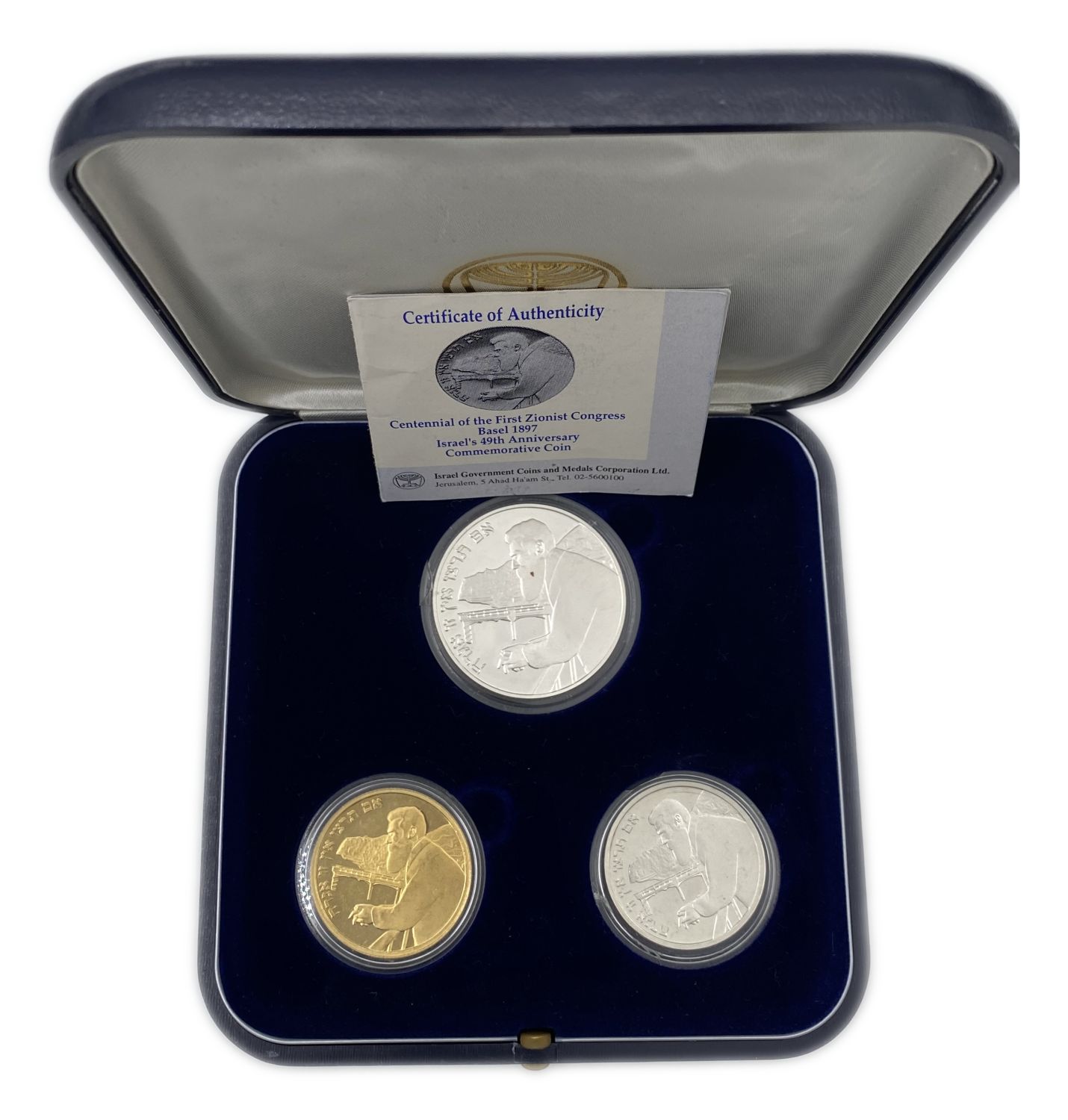 Israel - 3 hundredth anniversary coins for the first Zionist Congress
Independence Day, 5757 1997 ... - 1 0