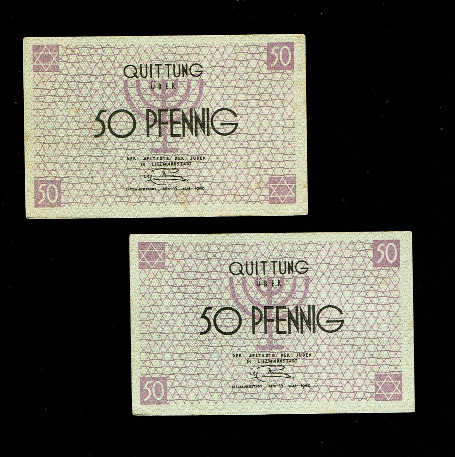 Holocaust concentration camps money - Poland - Pair banknotes of 50 pfenning 1940 - ghetto Lodz - AU
... - 1 0