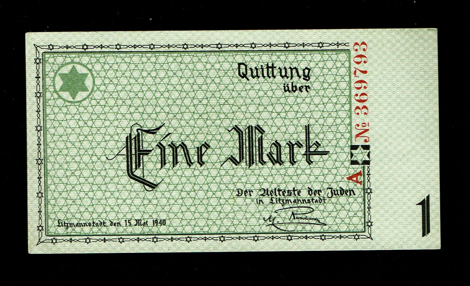 Holocaust concentration camps money - Poland - Lot of 3 banknotes of 50 Pfenning, 1 and 20 Mark 1940 - ghetto ... - 1 3