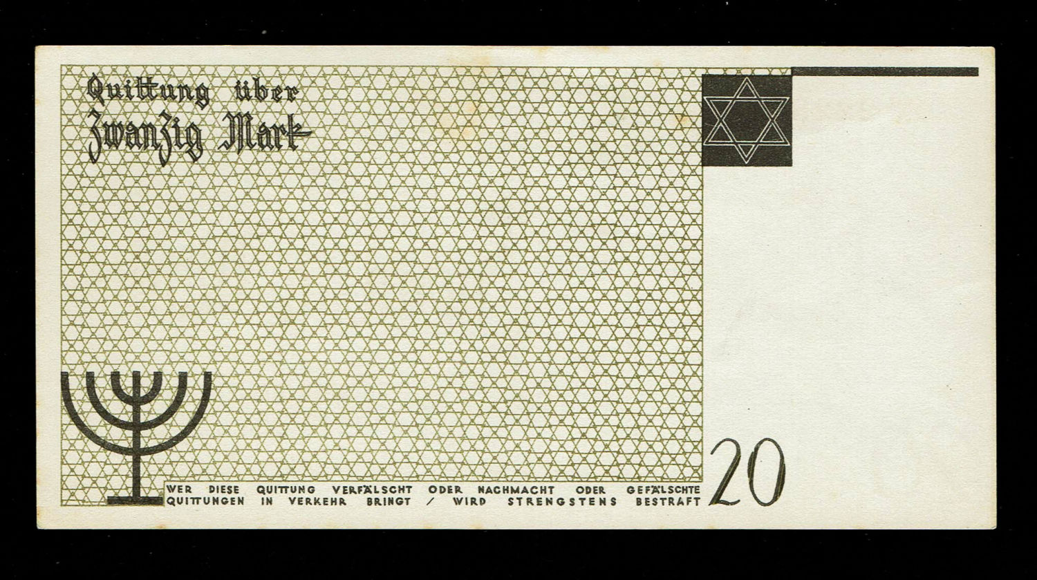 Holocaust concentration camps money - Poland - Lot of 3 banknotes of 50 Pfenning, 1 and 20 Mark 1940 - ghetto ... - 1 6
