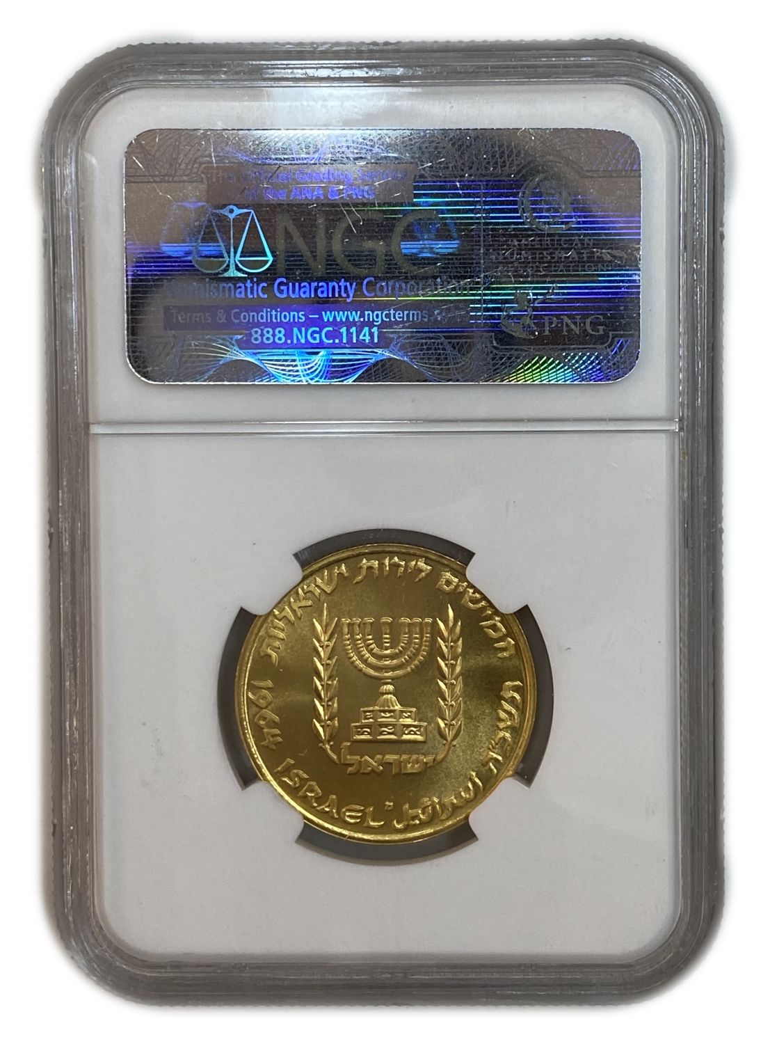 ISRAEL - Special Coin Issue 5725-1964 - With "Mem" - Gold 916 , 13.34 g, 27 mm - NGC PF 65
In 1954 ... - 1 3