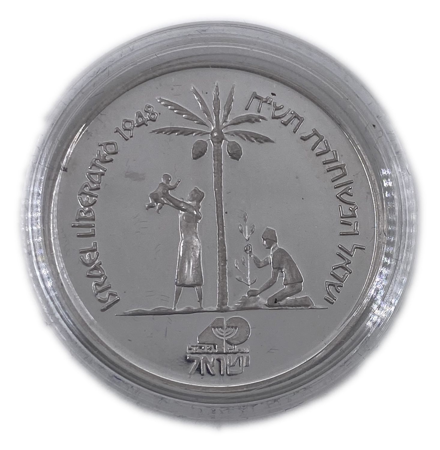 Israel - Liberation - State Medal from Platinum 40 years of the State of Israel, 1988 - Pure Platinum, 15.5 g ... - 1 0