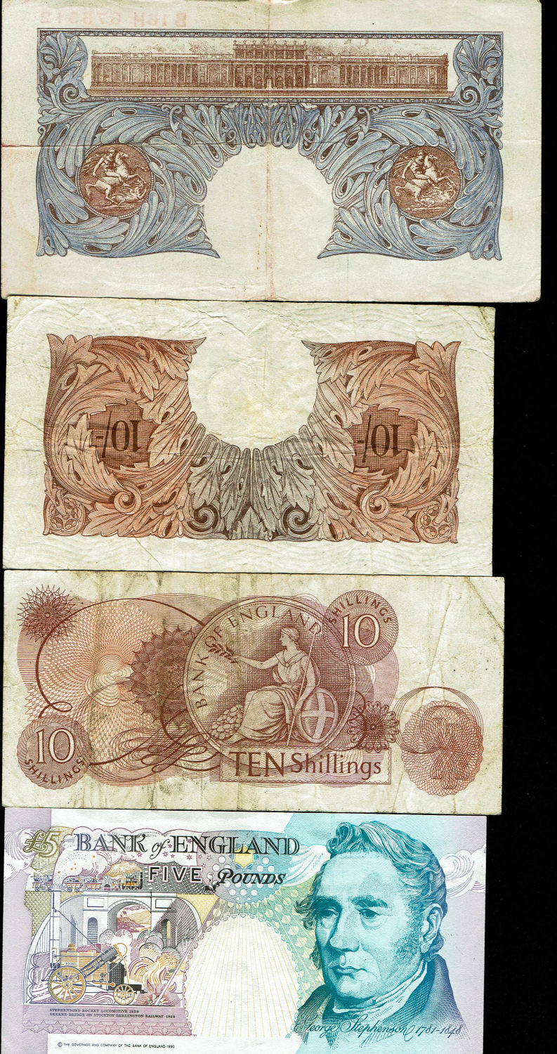 Europe - UK - Lot of about 8 different banknotes from the 40 '-90' - F-XF - 1 4