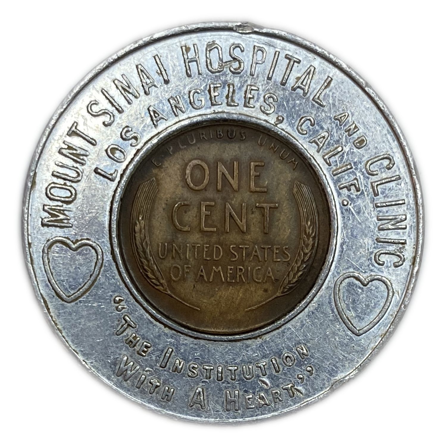 Judaica / Zionism - Token for luck - Mount Sinai Hospital
Obverse: In the center of the medal you ... - 1 1