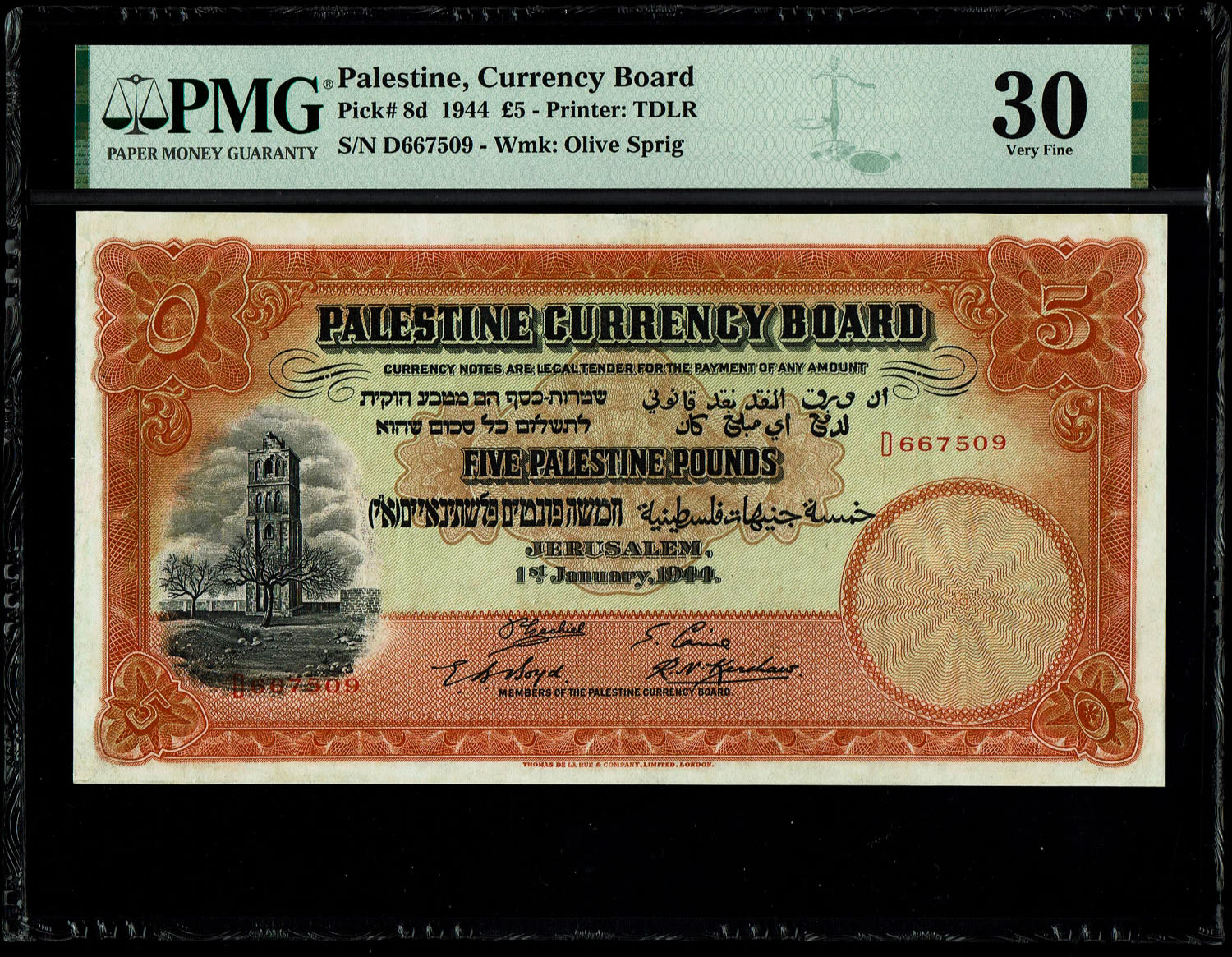 Palestine - 5 pounds 1944 - PMG 30 - Prefix D
In 1917, the British conquered Israel from the Ottomans ... - 1 0