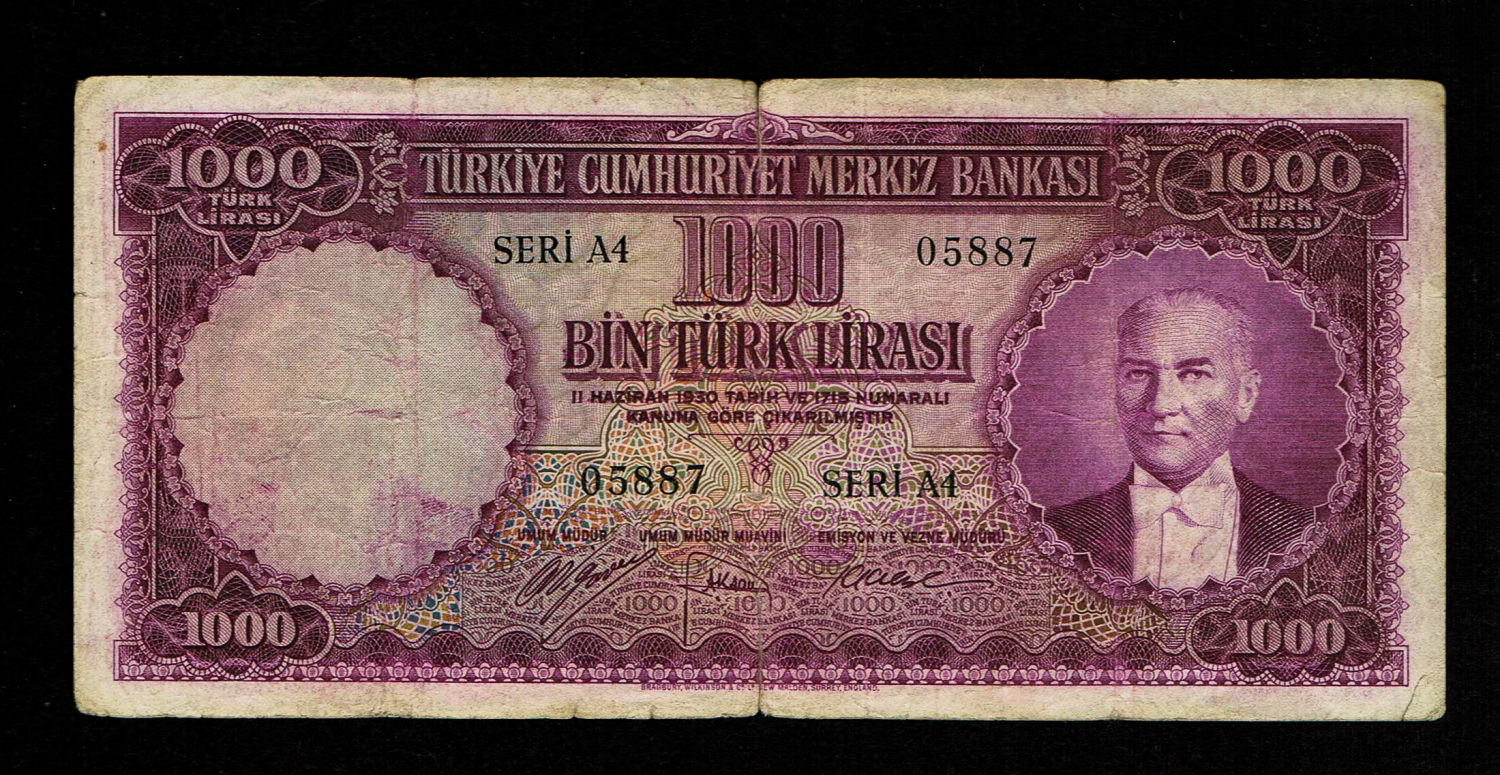 Turkey - 1,000 pounds (Lira) 1930 - F-VF - 1 0