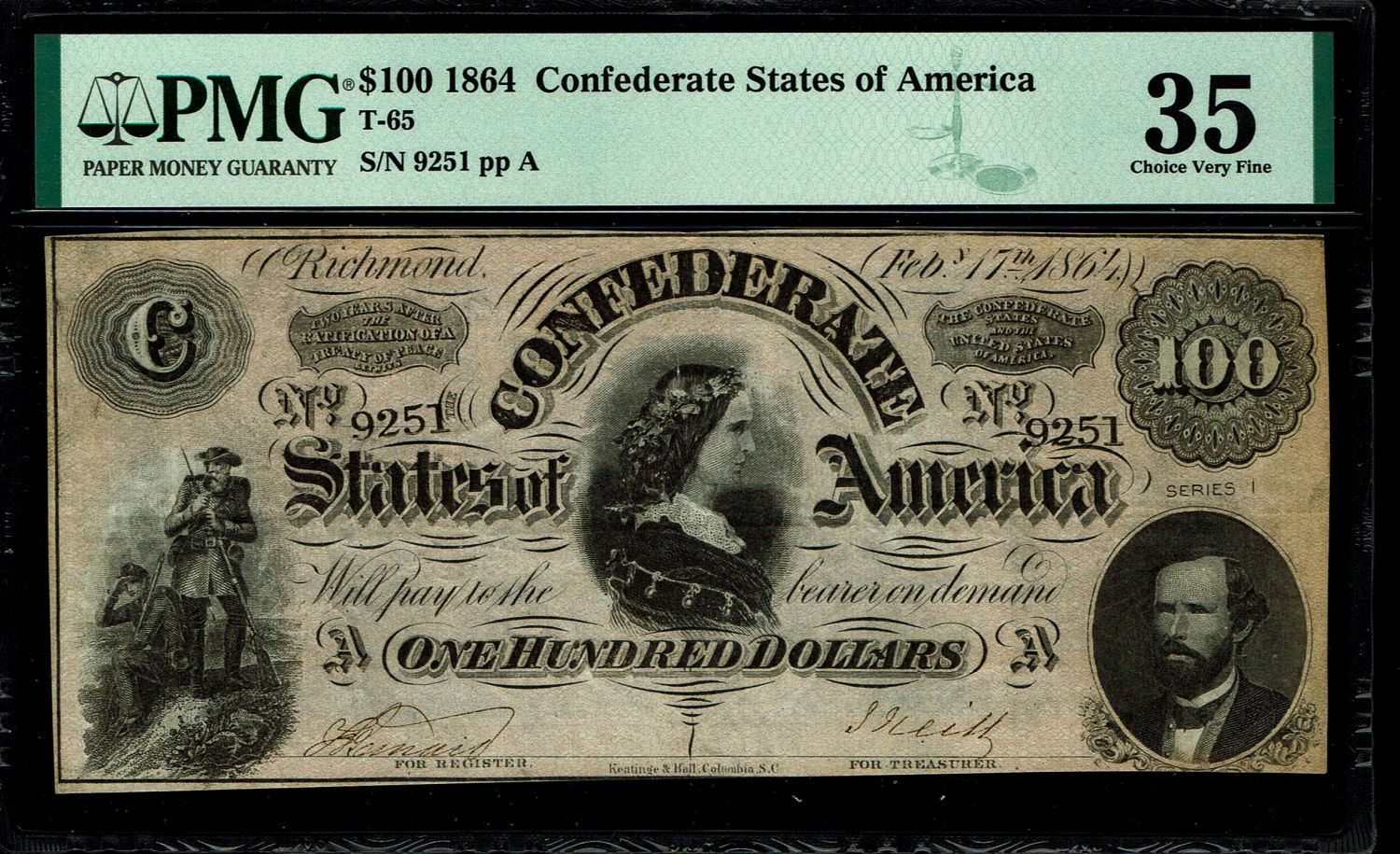 USA - 100 Dollar 1864 - 35 PMG
The Confederate States of America dollar was the currency that ... - 1 0