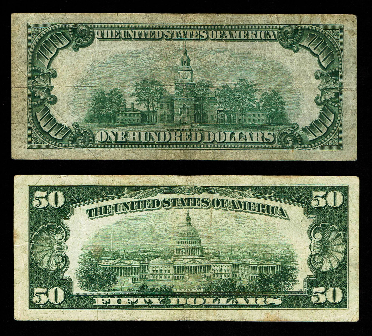 USA - Lot of 4 banknotes 10, 20, 50, 100 Dollars 1934 - VF
The dollar (or US dollar, also known as ... - 1 4