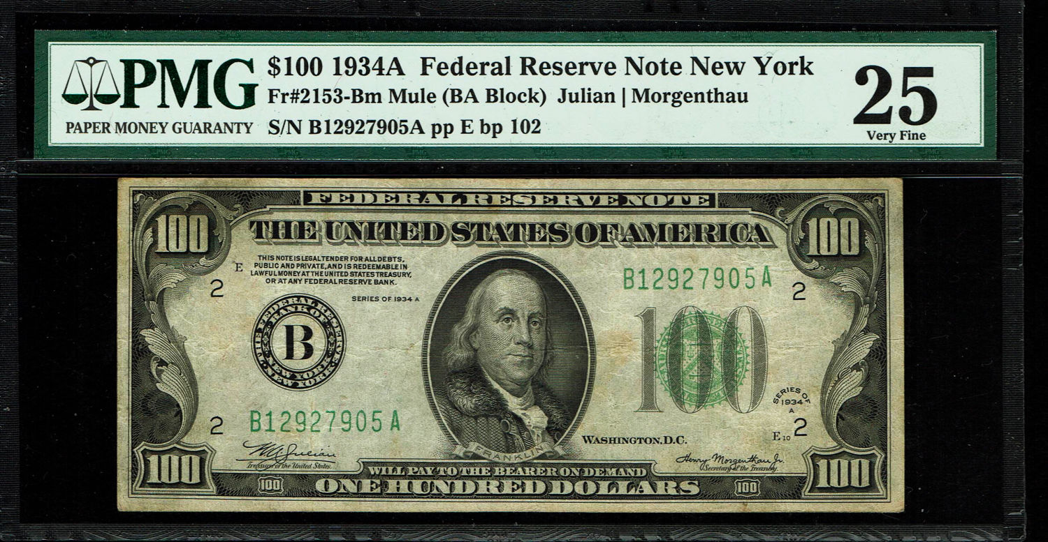 USA - 100 Dollars 1934 - PMG 25
The dollar (or US dollar, also known as the US dollar or US dollar) ... - 1 0