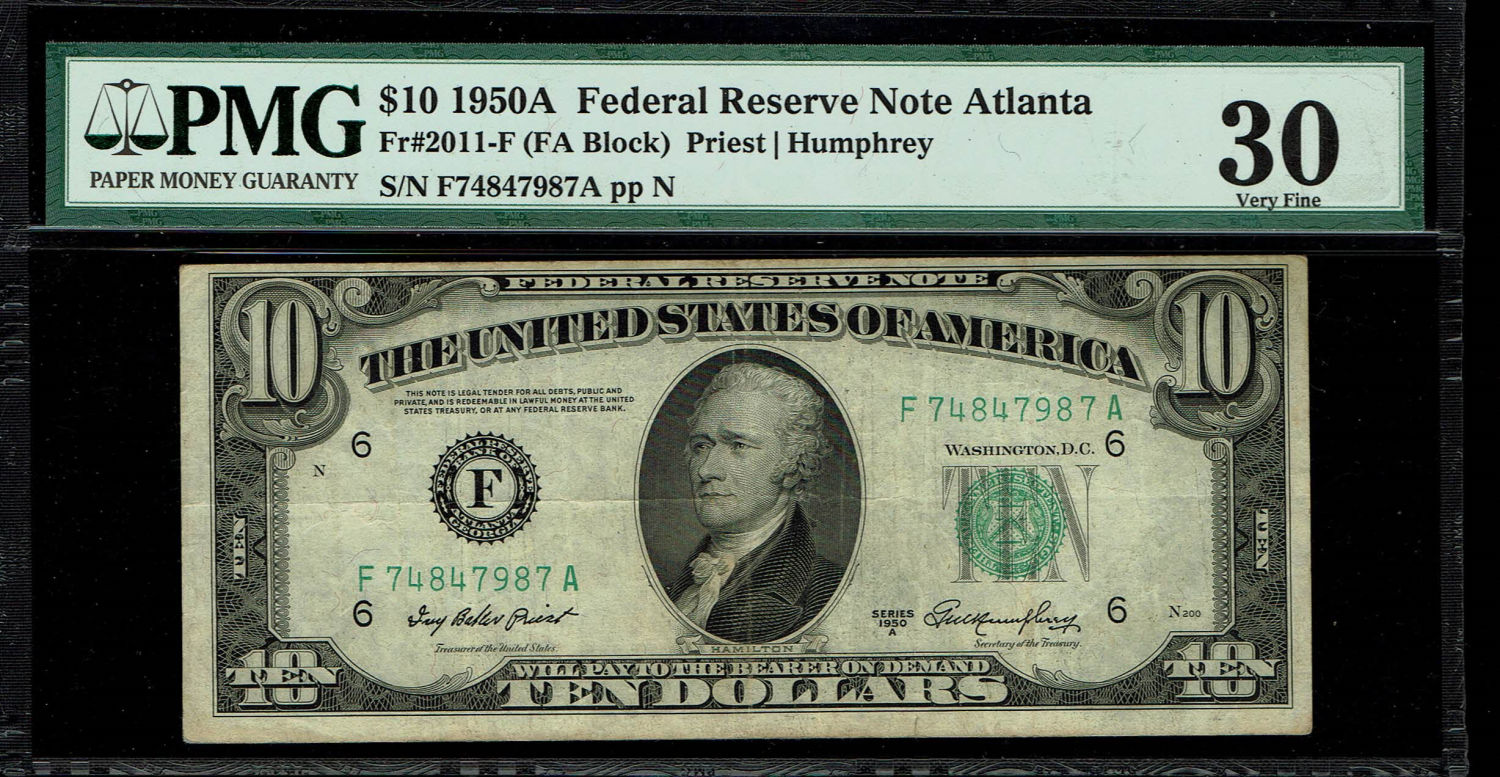 USA - 10 Dollars 1950 - PMG 30
The dollar (or US dollar, also known as the US dollar or US dollar) ... - 1 0