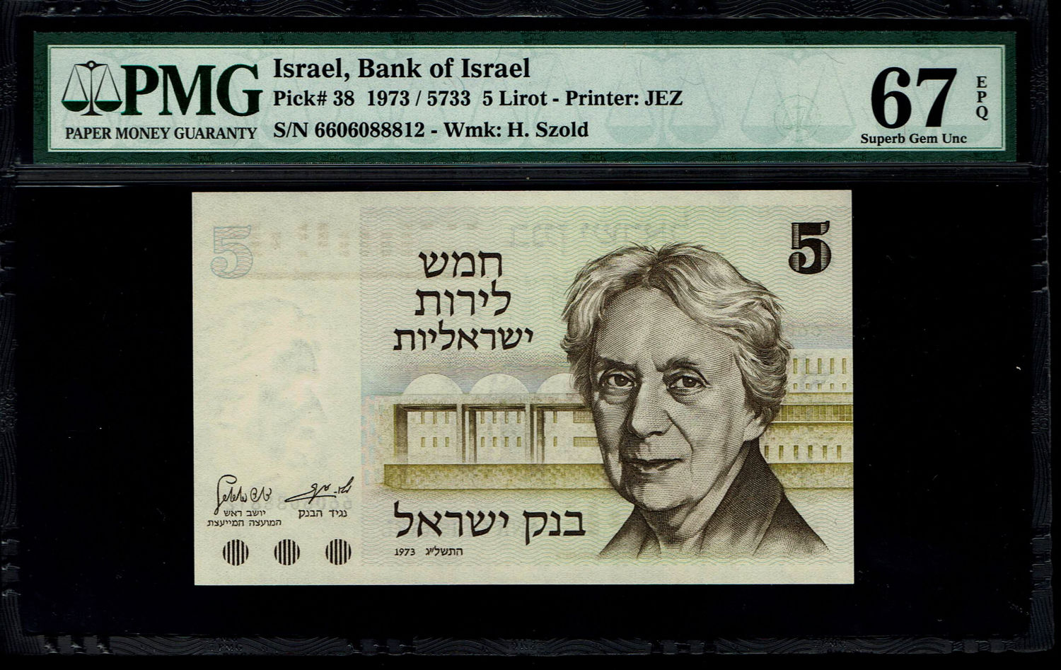 Israel - Lot of 7 Banknotes of 5 Lirot 1973 - PMG 67 EPQ
The Gates series is the latest in Israeli ... - 1 13