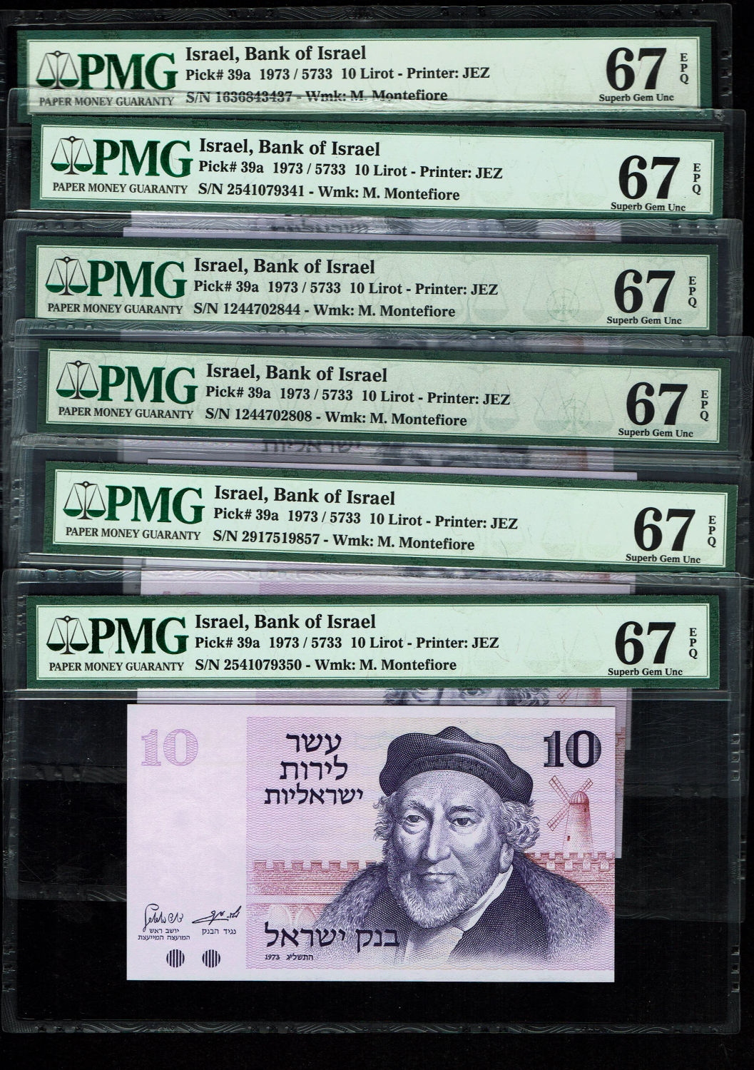 Israel -Lot of 11 Banknotes 10 Lirot 1973 - PMG 67 EPQ
The Gates series is the latest in Israeli ... - 1 11