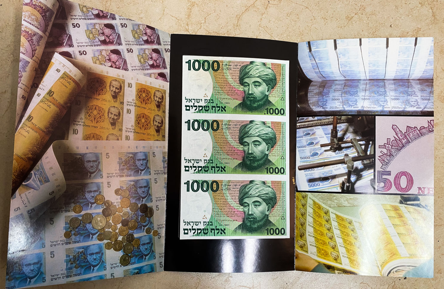 Israel - Lot 3 Sheets of "The Rambam" - 1, 1,000 Shekel 1983, 1986 - AU-UNC
1,000 ... - 1 2