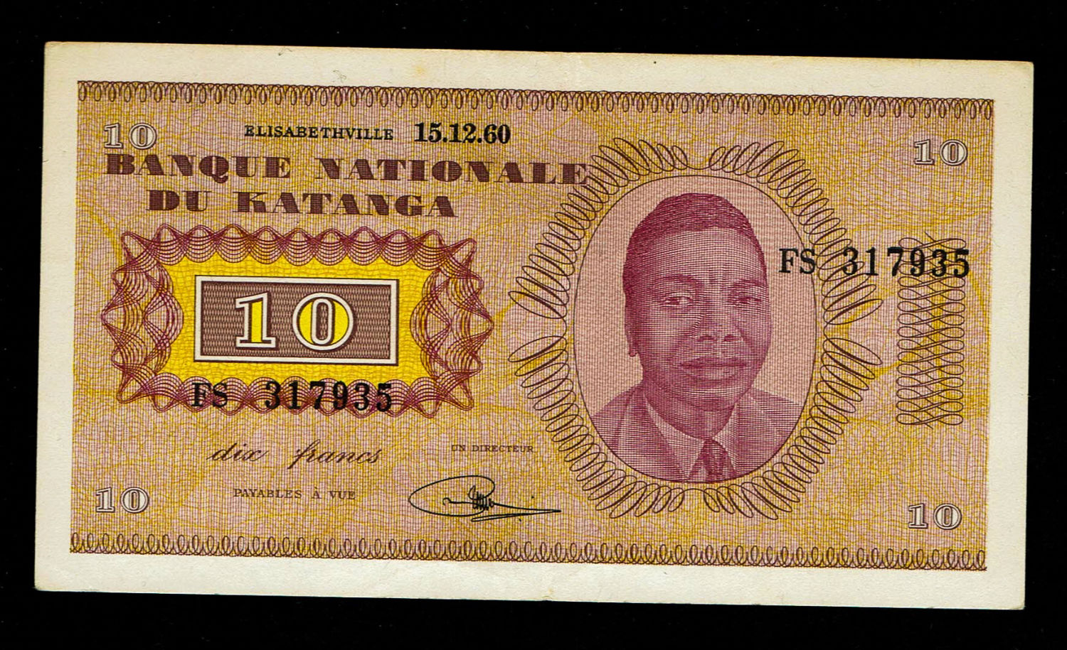 Katanga - 10 Franck 1960 - AU
Katanga was an unrecognized state that declared its independence from ... - 1 0