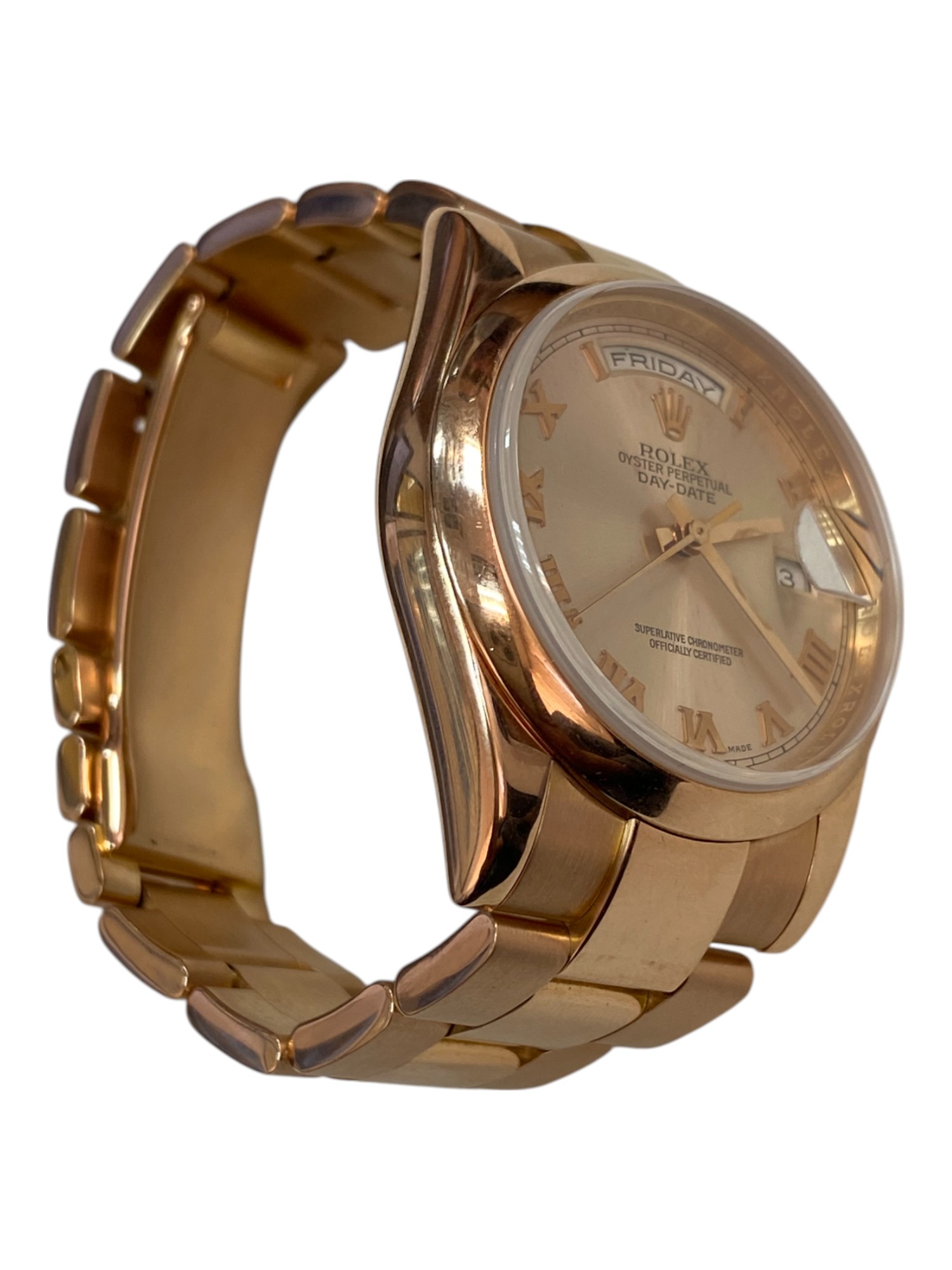 Rolex Day Date Rose Gold 36 mm Ref 118205 - 2 links short - 1 2