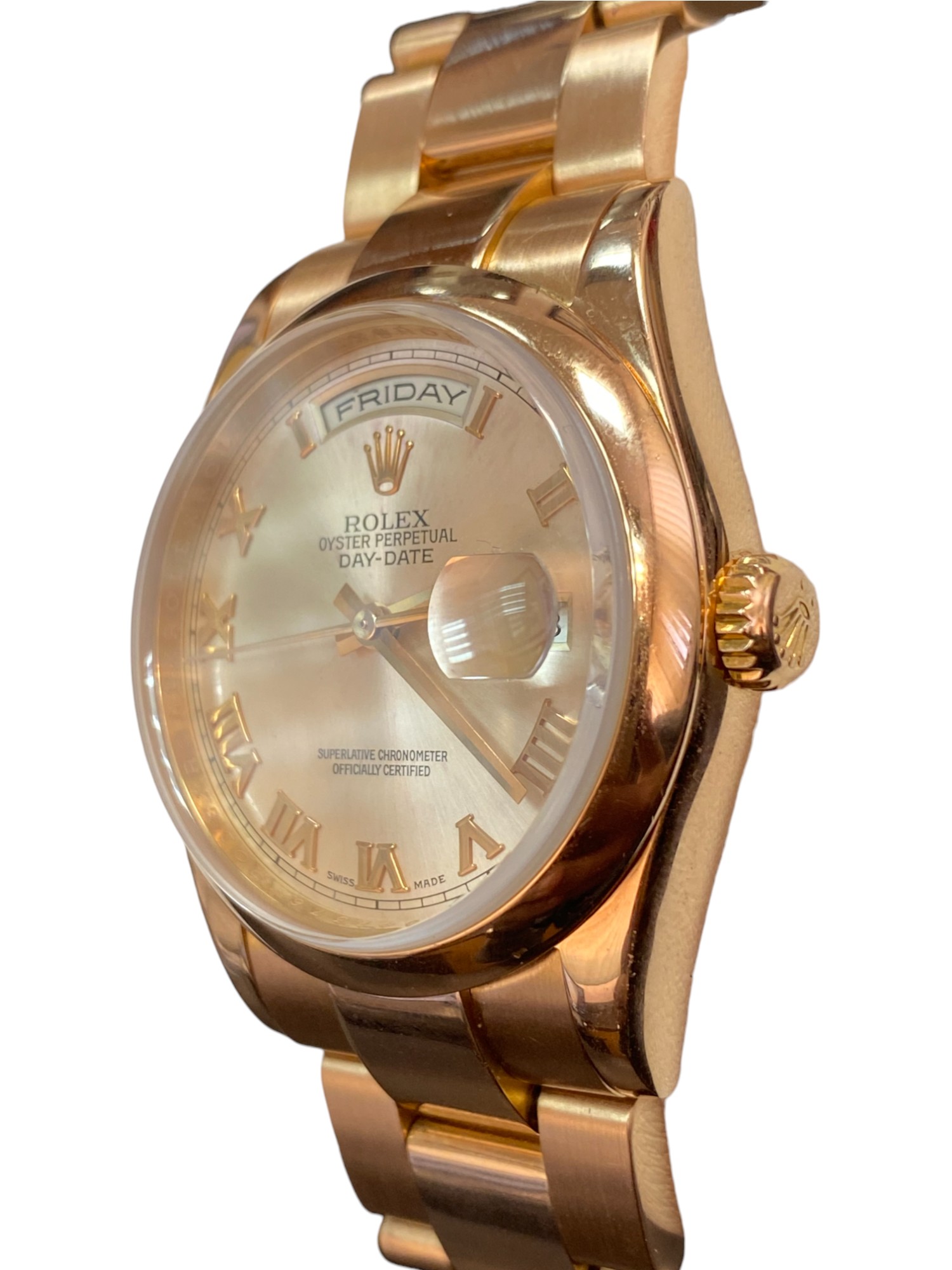 Rolex Day Date Rose Gold 36 mm Ref 118205 - 2 links short - 1 1