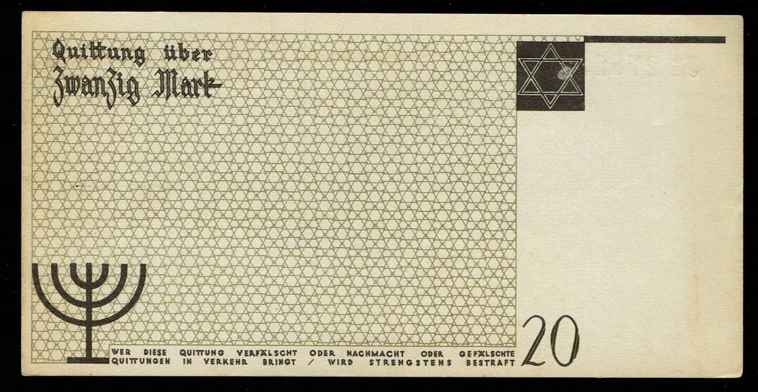 Holocaust concentration camps money - Poland - 20 mark 1940 - Ghetto Lodz - AU-UNC - Without water mark - 1 1