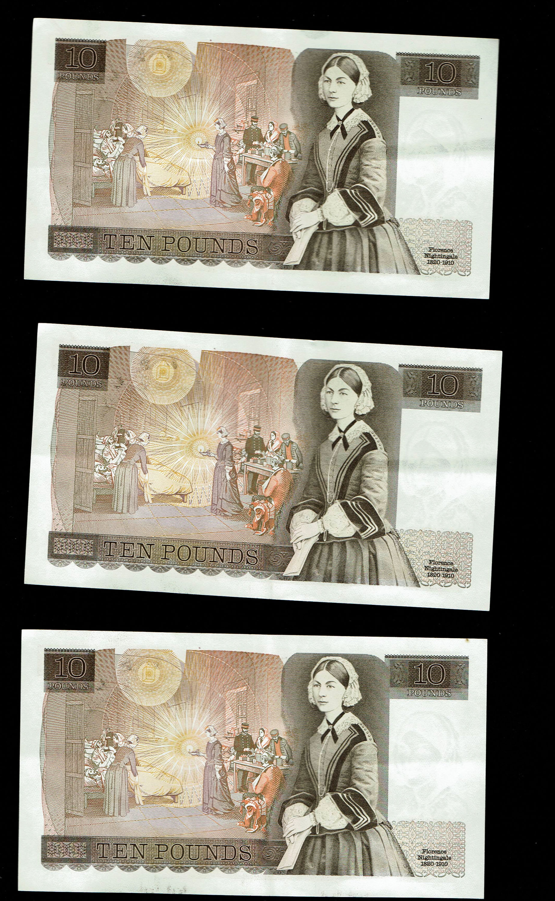 England - 20 Pounds 1970-1980 - 5 Consecutive serial number banknotes - Elizabeth II William Shakespeare - XF - 1 12