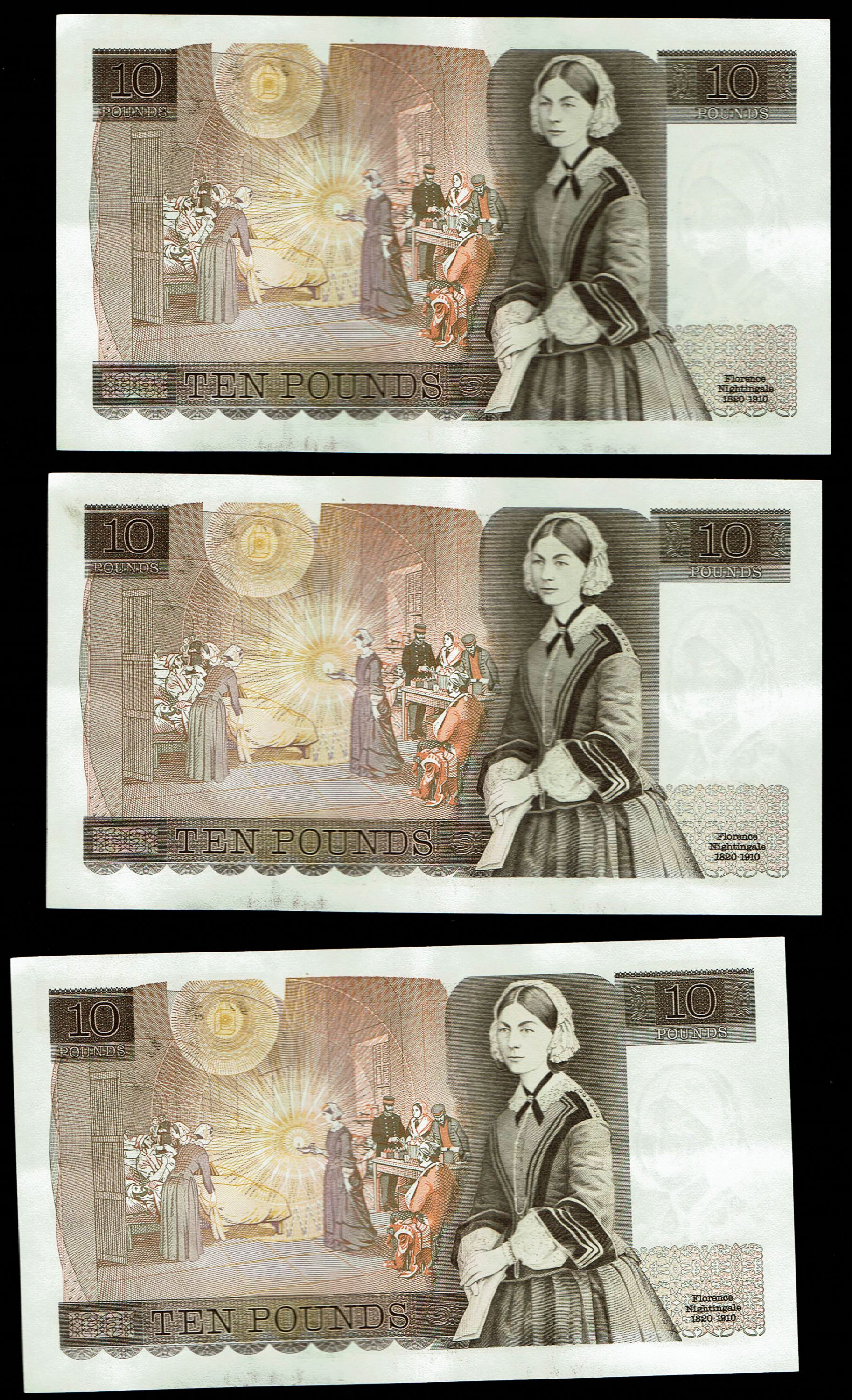 England - 20 Pounds 1970-1980 - 5 Consecutive serial number banknotes - Elizabeth II William Shakespeare - XF - 1 14