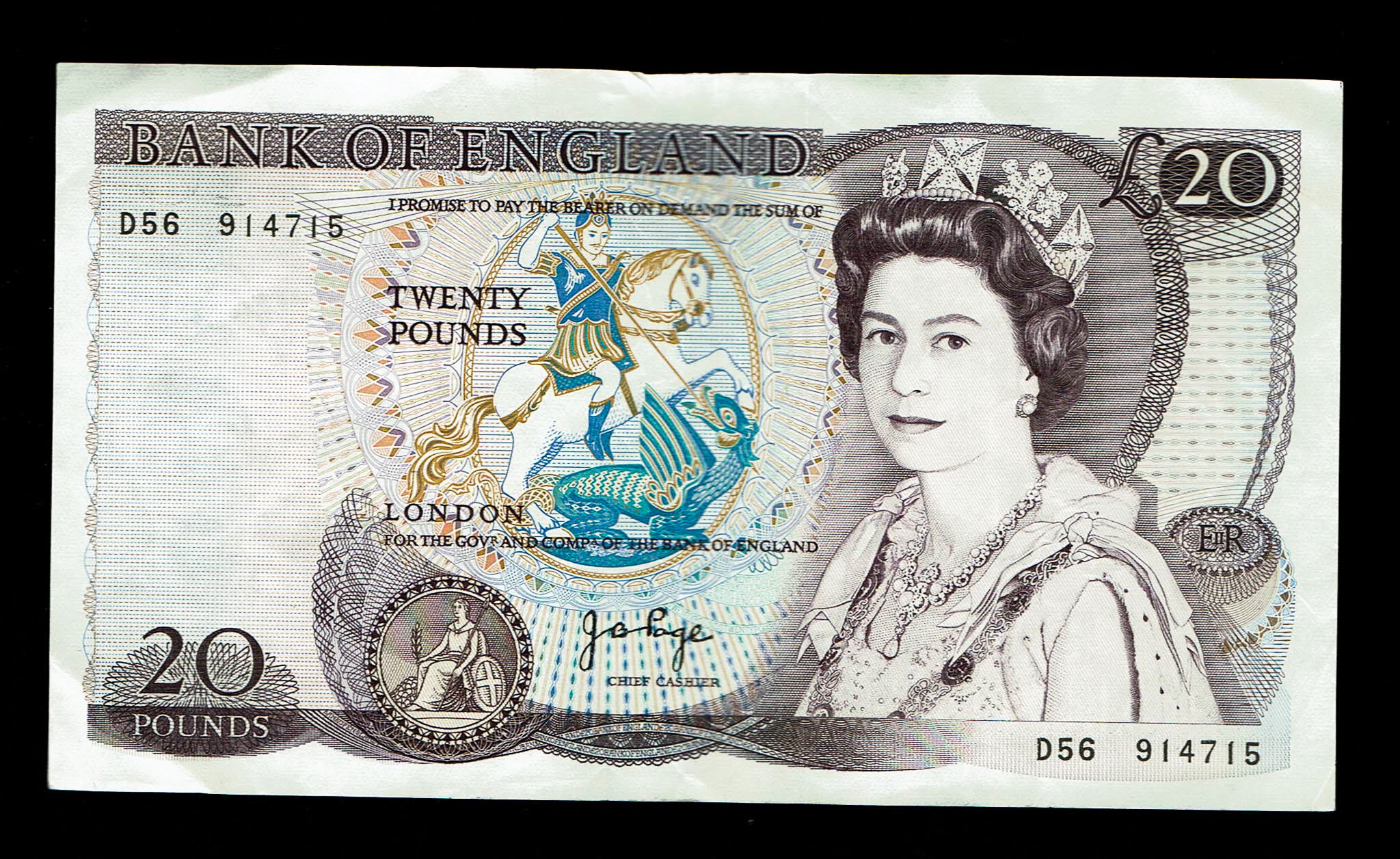 England - 20 Pounds 1970-1980 - 5 Consecutive serial number banknotes - Elizabeth II William Shakespeare - XF - 1 5