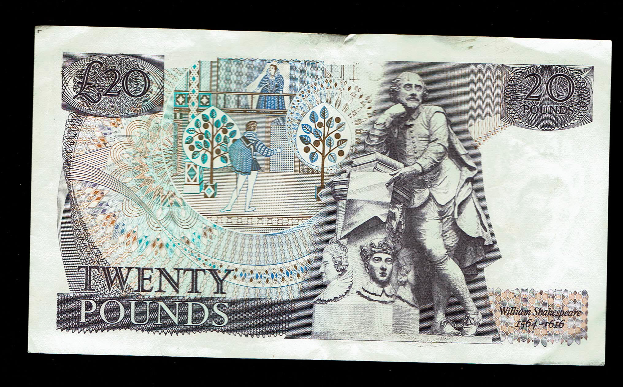 England - 20 Pounds 1970-1980 - 5 Consecutive serial number banknotes - Elizabeth II William Shakespeare - XF - 1 6