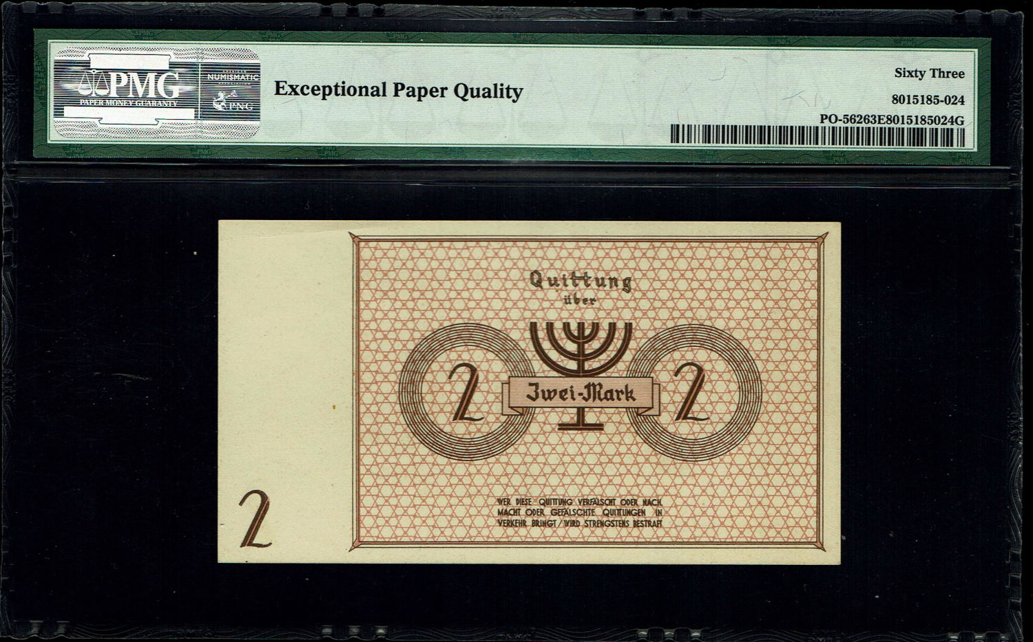 Holocaust concentration camps money - Poland - 2 mark 1940 - Ghetto Lodz - PMG 63 EPQ - 1 1