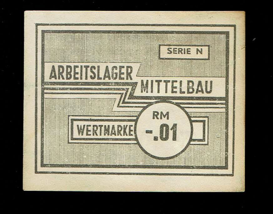 Holocaust concentration camps money - Germany - 0.01 reichsmark 1943 - Mittelbau - AU-UNC