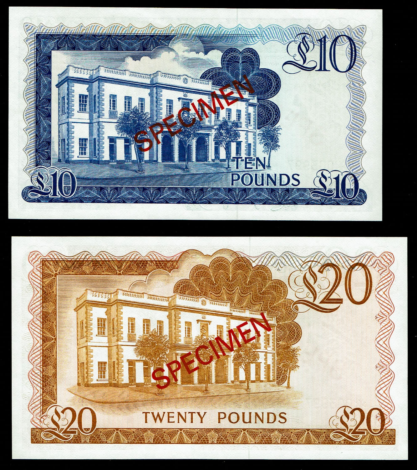 Gibraltar - 4 Banknotes of 1, 5, 10, 20 Pounds 1975 - SPECIMEN - UNC - 1 4