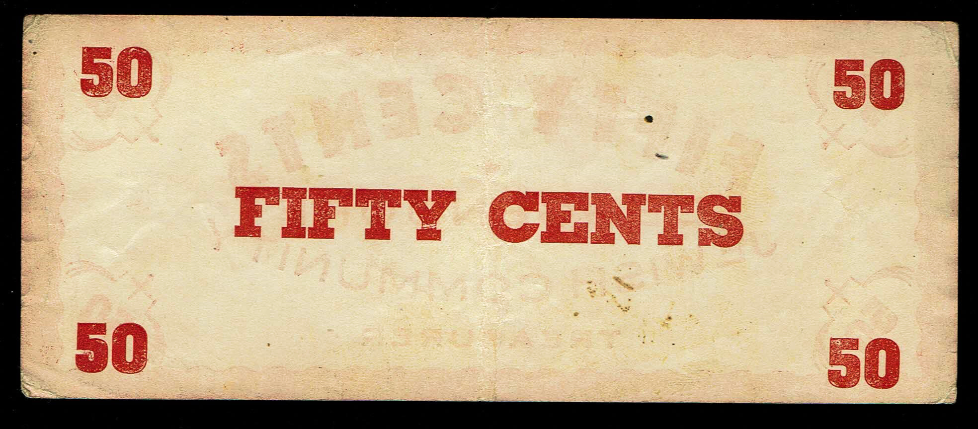 Holocaust concentration camps money - 10 cents 1946 - Degendorf camp, signed by the community board - 1 1