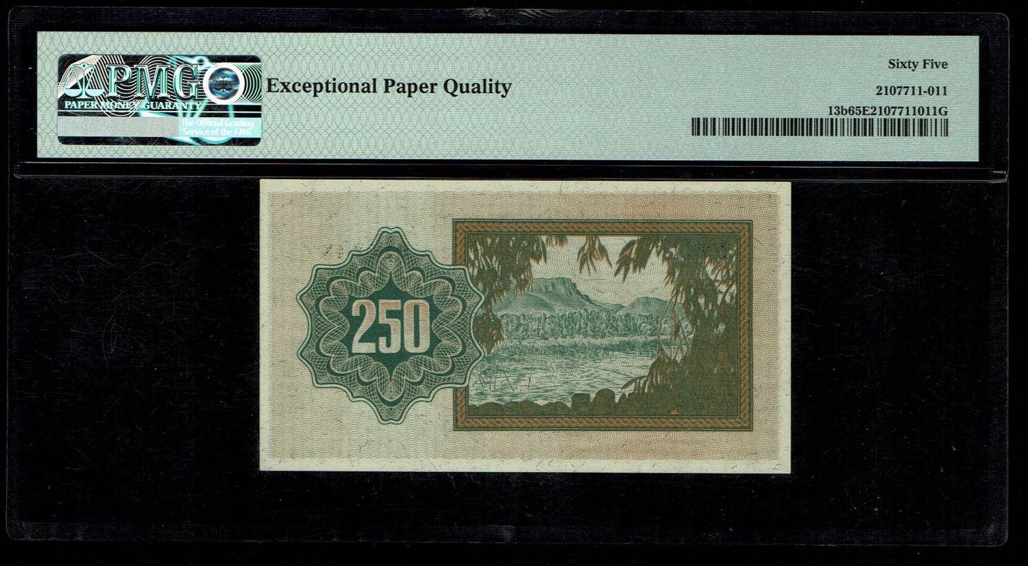 Israel - 250 Prutah 1953 - PMG 65 EPQ - "Without Menorah" - Prefix A - 1 1