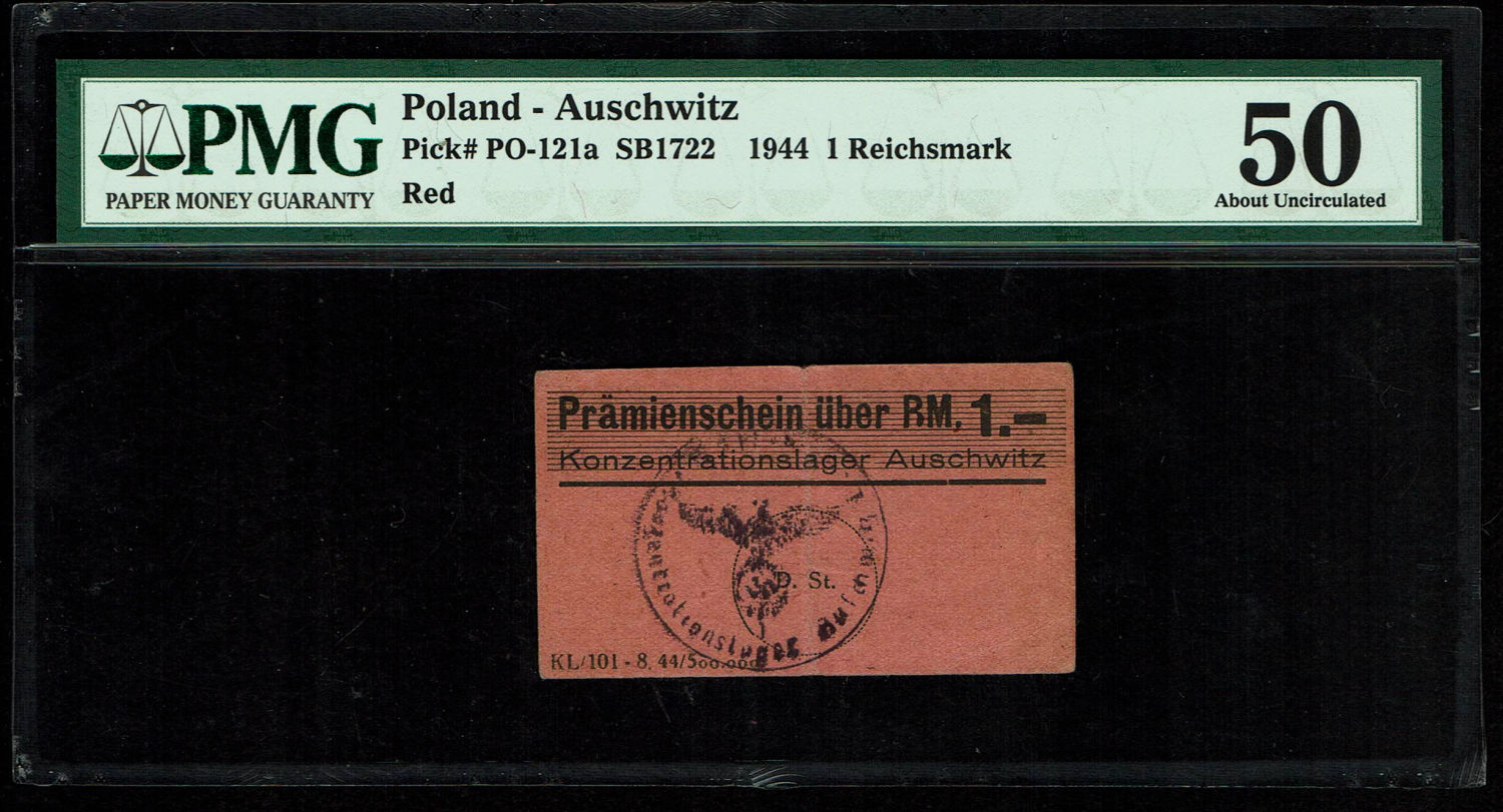 Holocaust concentration camps money - Poland - 1 Reichsmark 1944 - Auschwitz - PMG 50