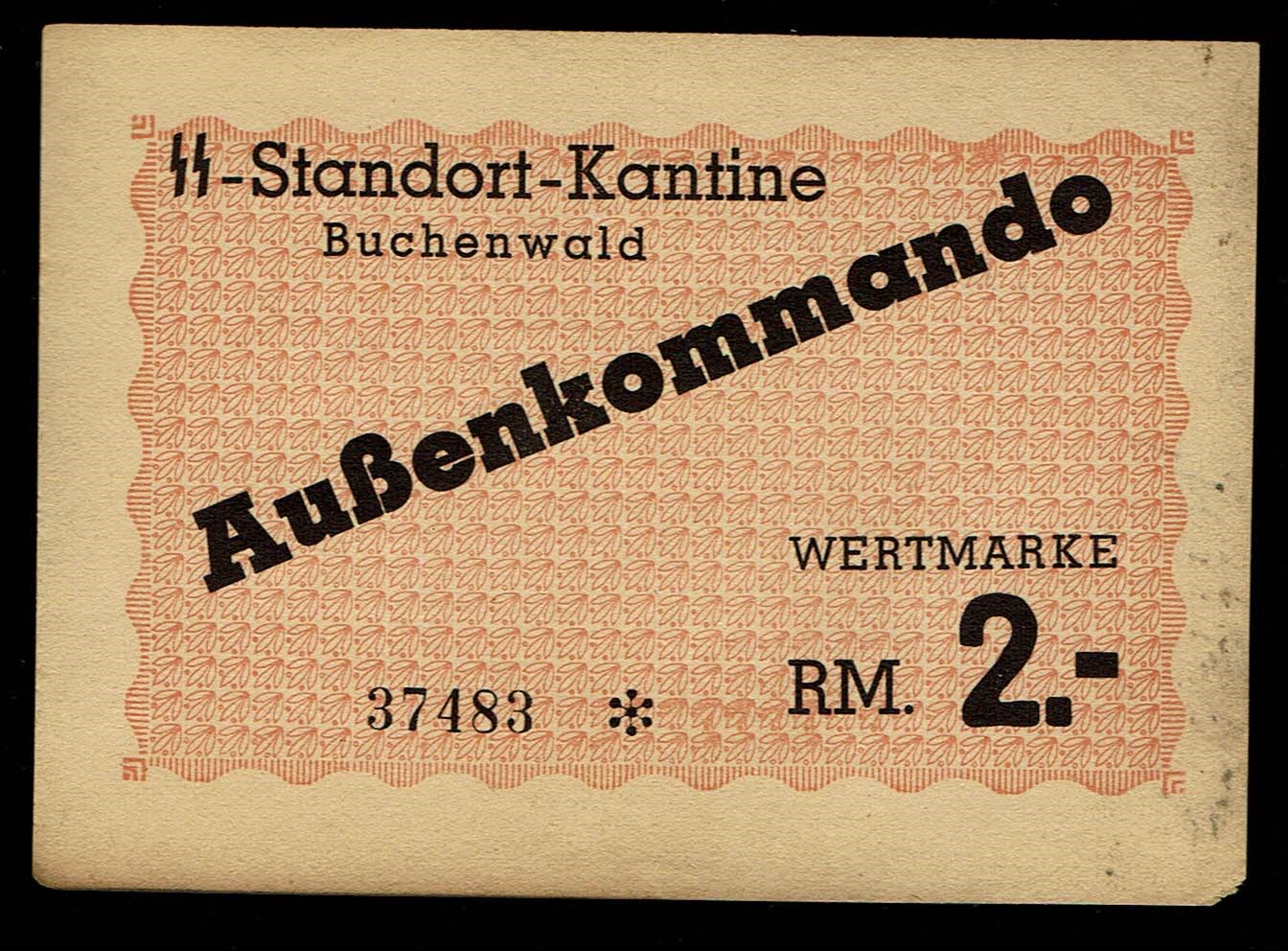 Holocaust concentration camps money - Germany - 2 mark 1937-1944 - Buchenwald camp - F-VF