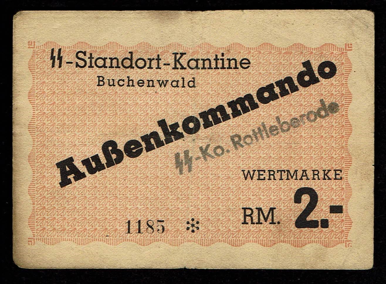Holocaust concentration camps money - Germany - 2 mark 1937-1944 - Buchenwald camp - F-VF