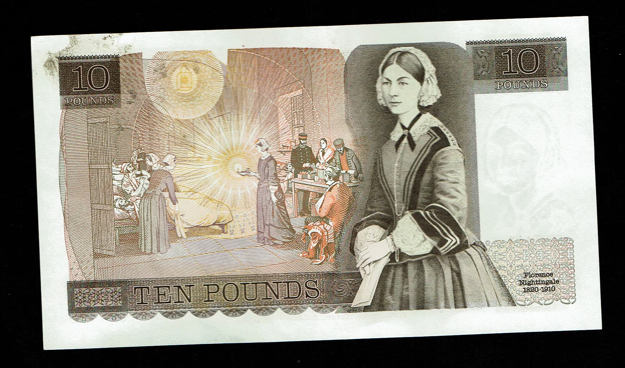 England - Lot of 10 banknotes, 10 Pounds 1975-1980 - Elizabeth II Florence Nightingale - Consecutive S.N. - XF - 1 8