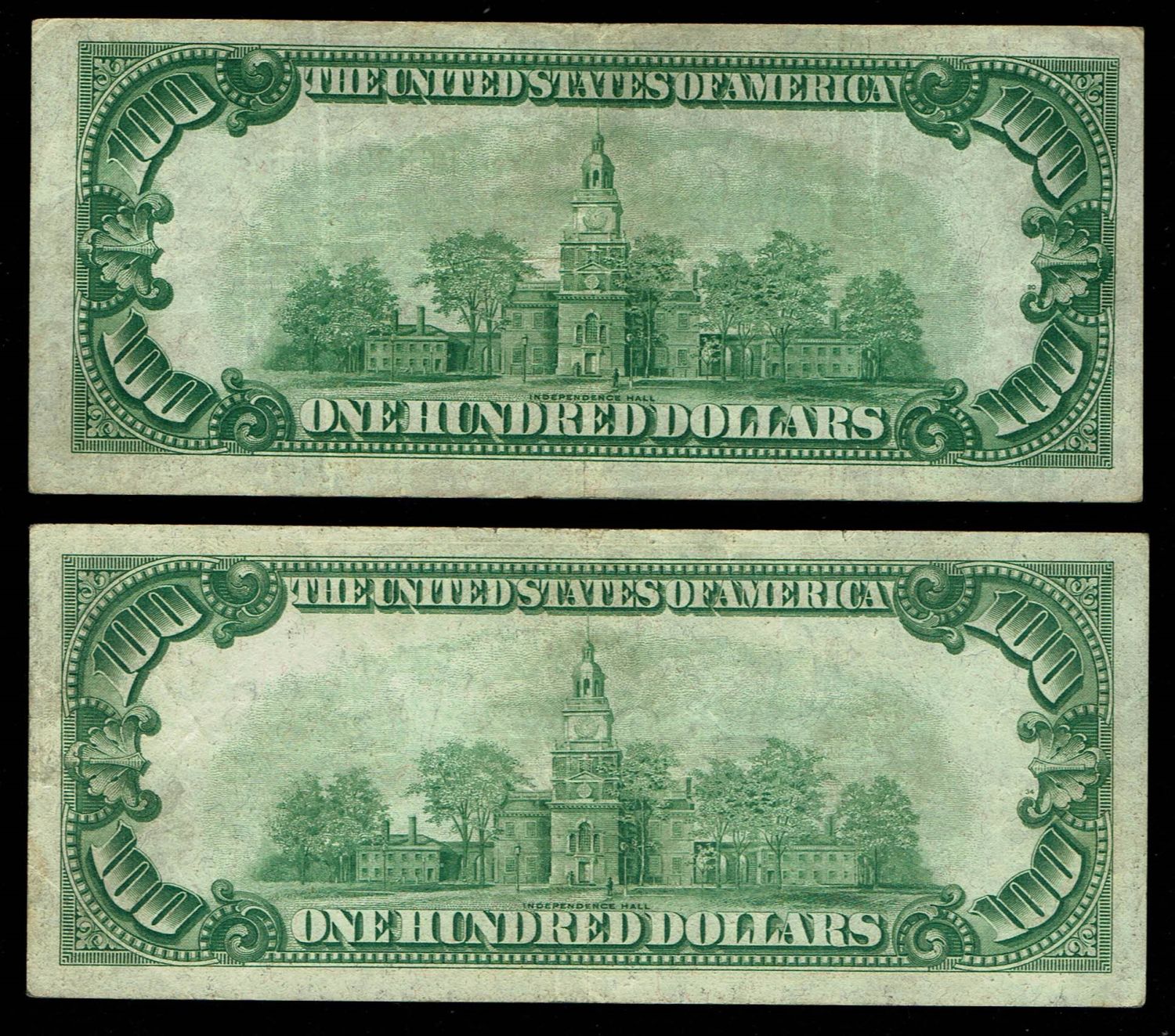 USA - Pair of 2 banknotes of 100 Dollar 1928 - VF - 1 1