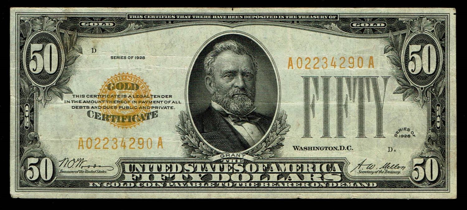 USA - 50 Dollars 1928 - F-VF - Gold certificate - 1 0