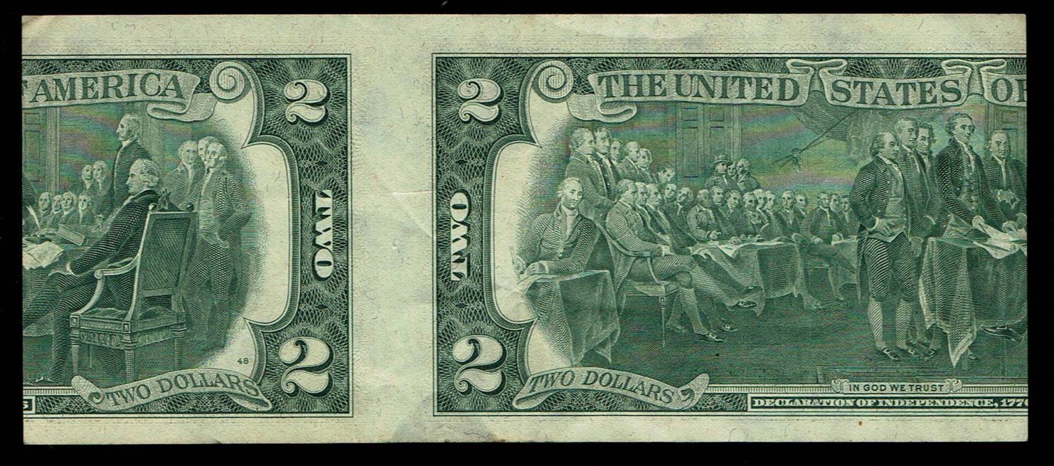 USA - 2 Dollars 1976 - VF - With Star - Printing error? (may have been cut from a sheet) - 1 1