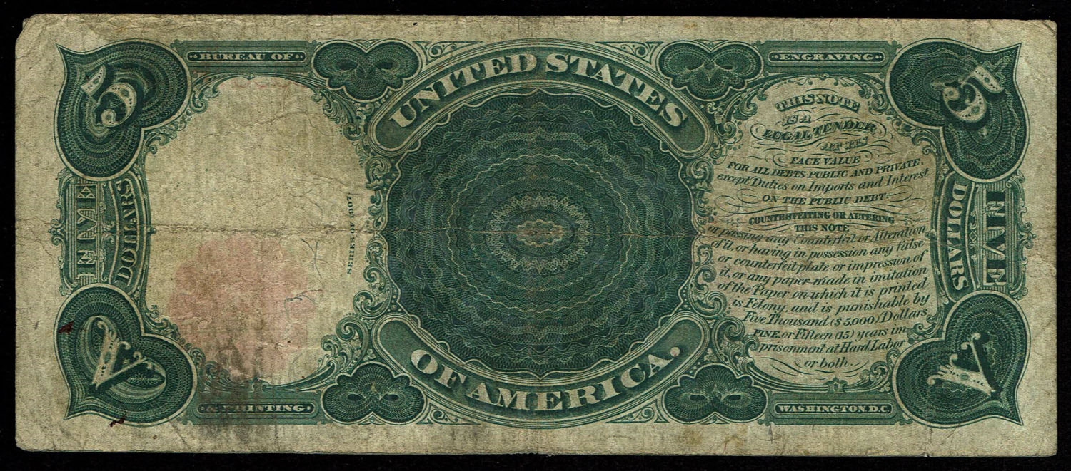 USA - 5 Dollars 1907 - VF - 1 1