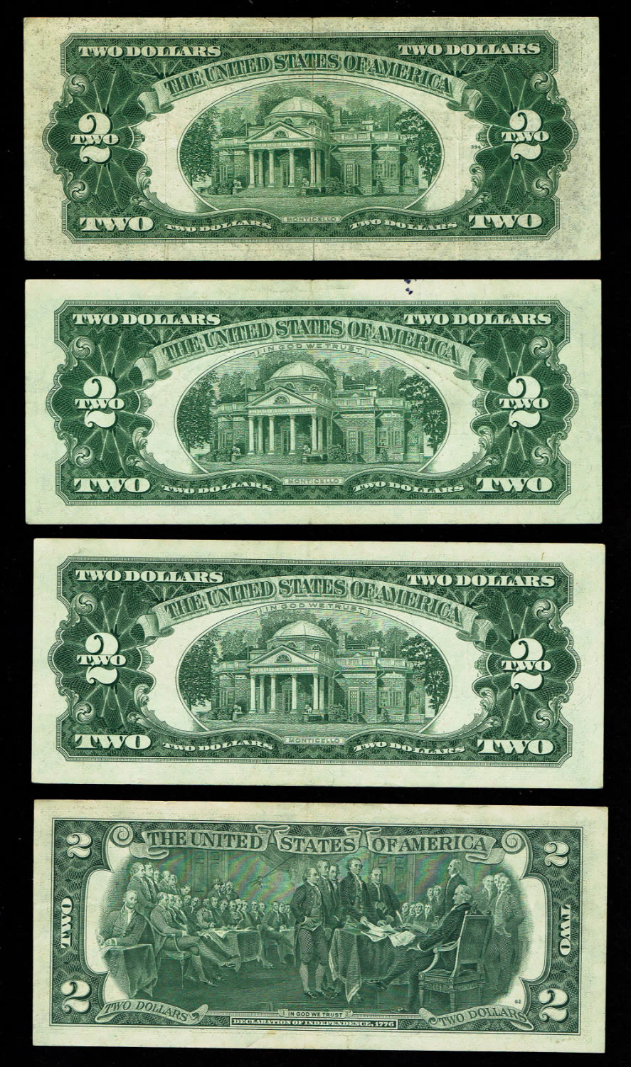 USA - Lot of 15 banknotes of 1 and 2 Dollars from different years - VF - 1 6