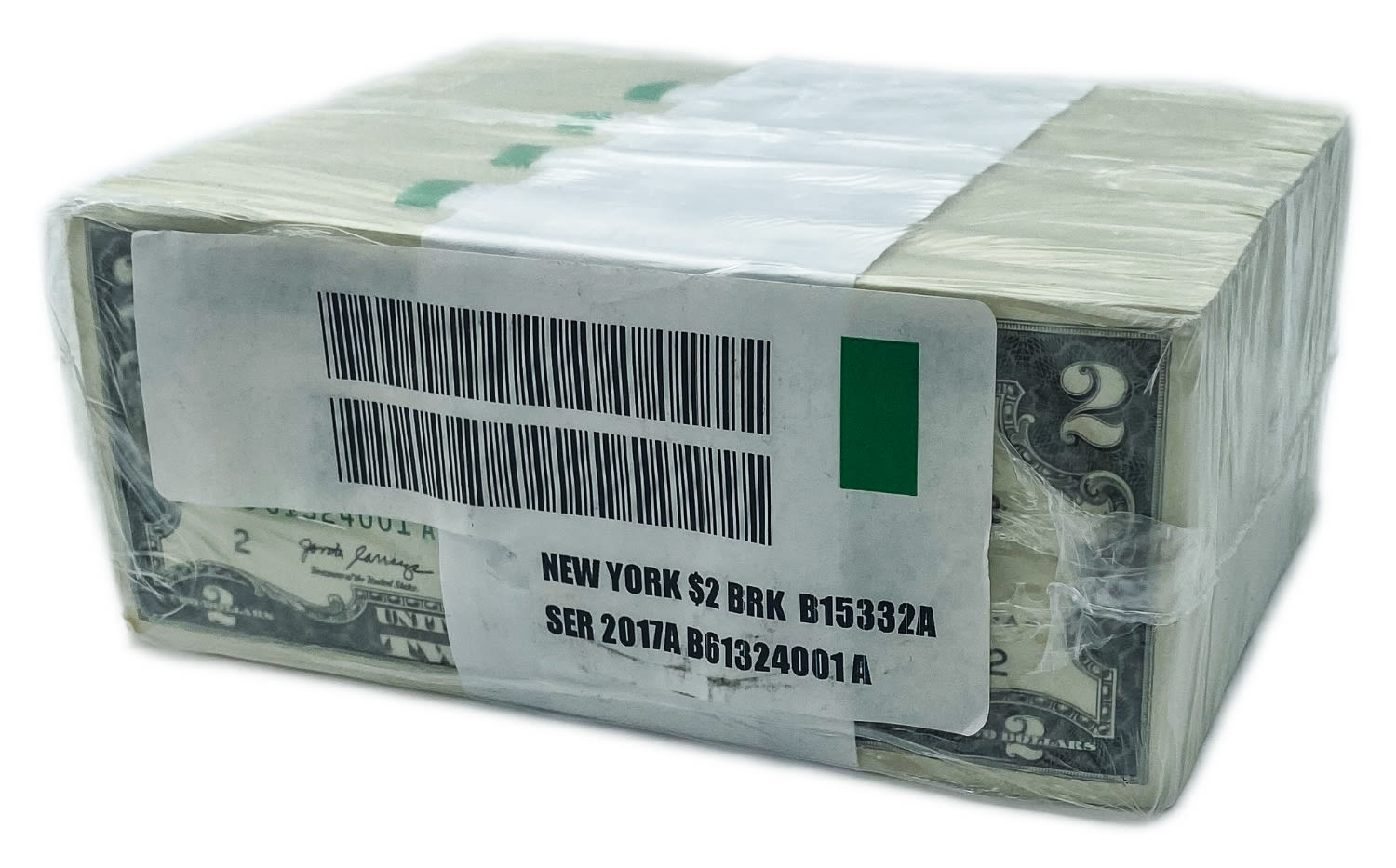 USA - Bundle of 1000 banknotes of 2 Dollar 2017, in original packaging (10 packs of 100 bills) - UNC - 1 0
