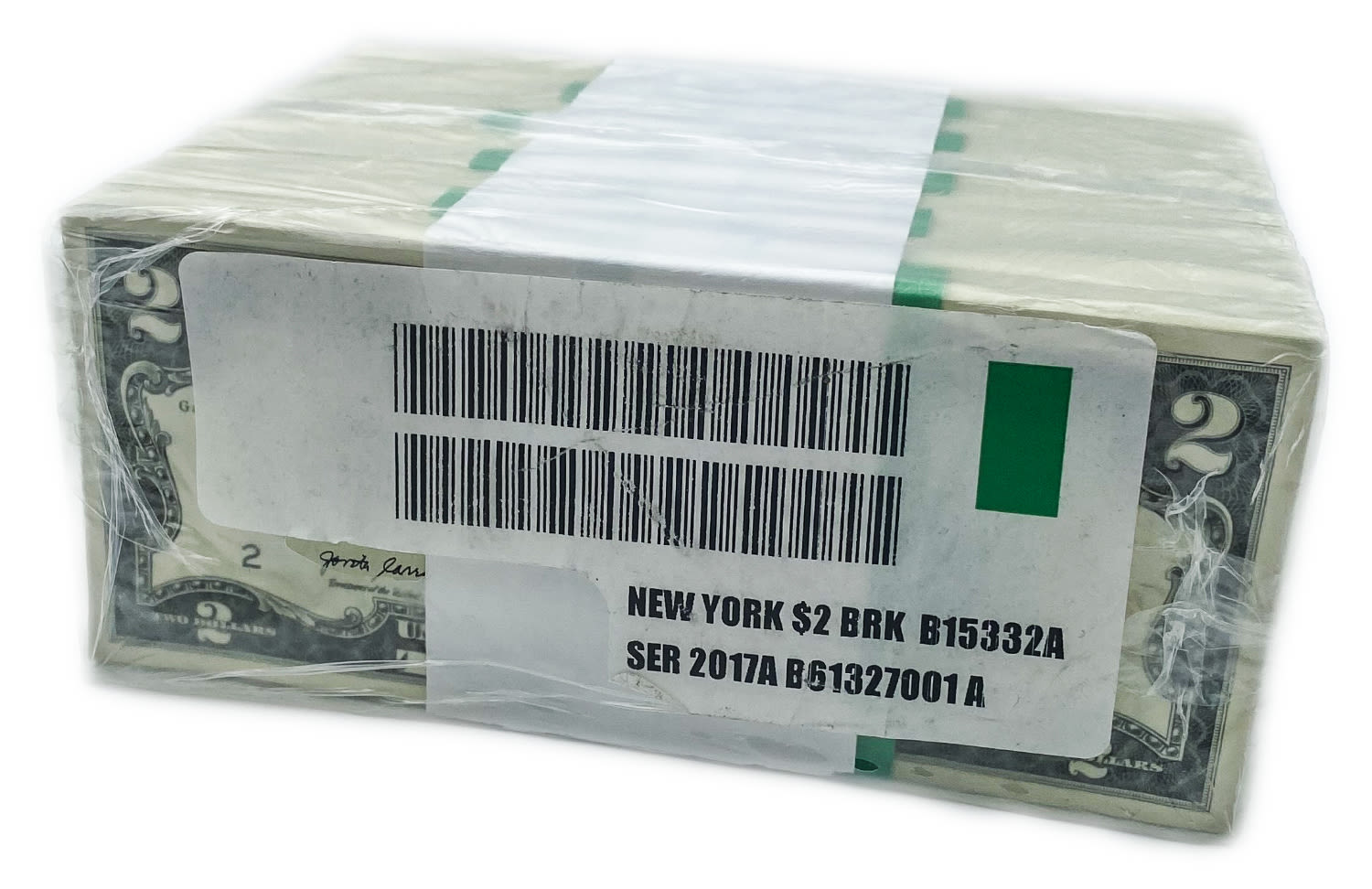 USA - Bundle of 1000 banknotes of 2 Dollar 2017, in original packaging (10 packs of 100 bills) - UNC - 1 0