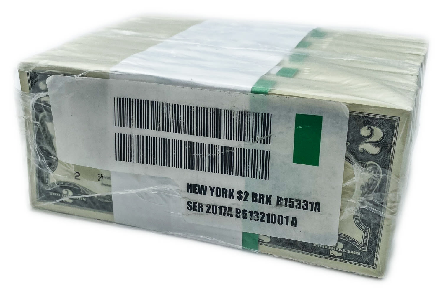 USA - Bundle of 1000 banknotes of 2 Dollar 2017, in original packaging (10 packs of 100 bills) - UNC - 1 0