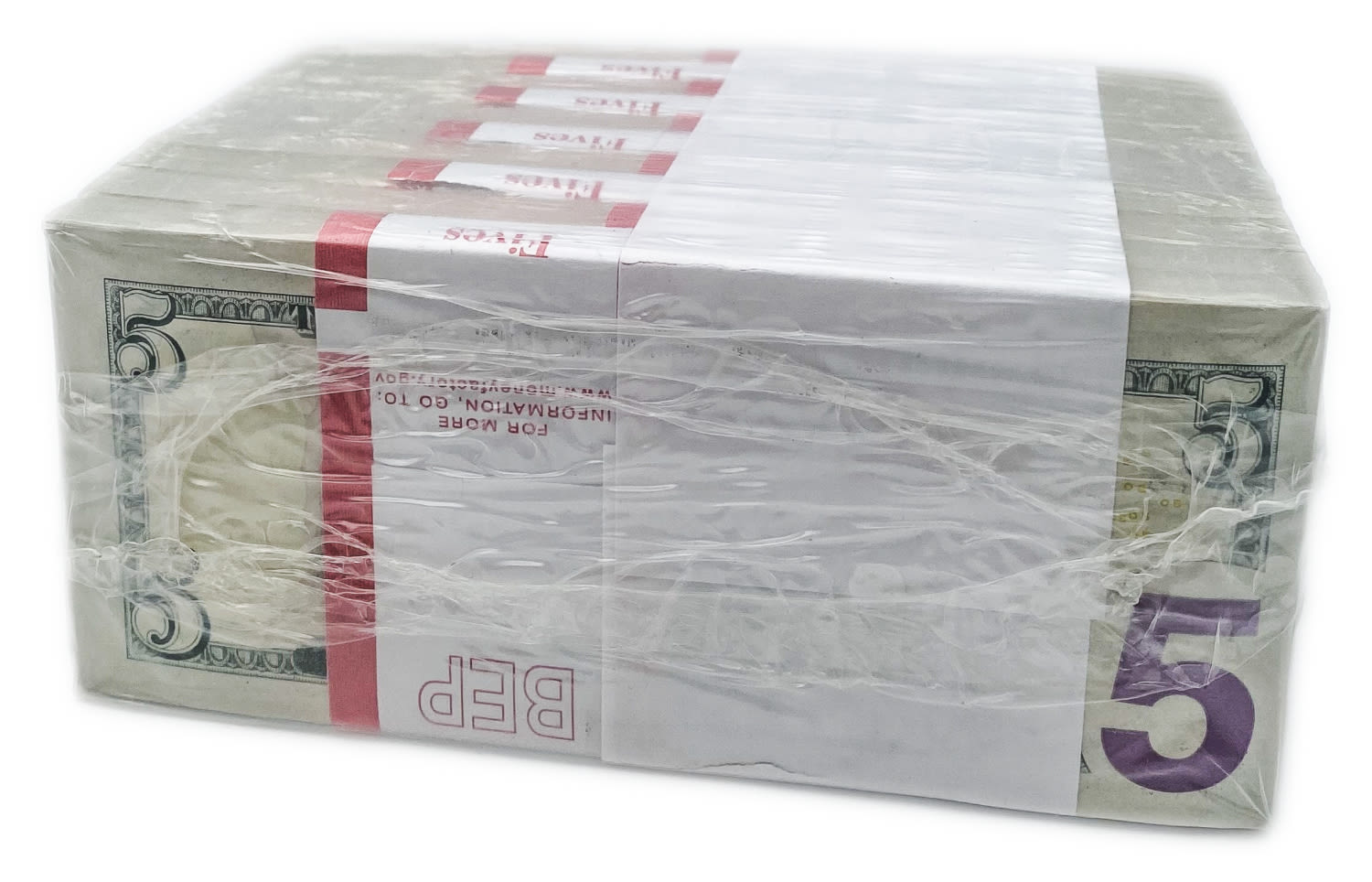 USA - Bundle of 1000 banknotes of 5 Dollar 2017, in original packaging (10 packs of 100 bills) - UNC - 1 2