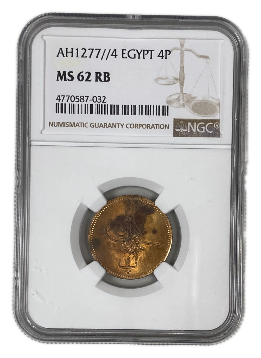 Egypt - 4 Para 1863 (1277) - Abdulaziz - NGC MS 62 RB - 1 2