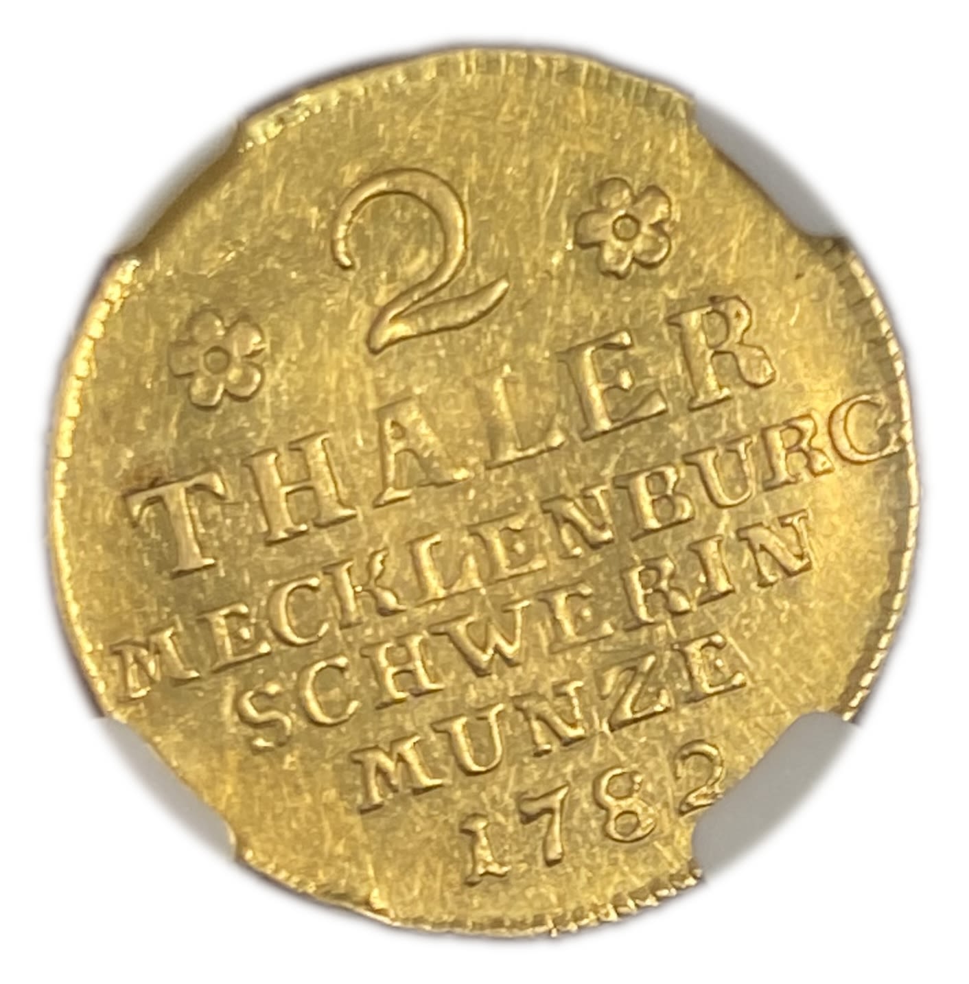 Germany - Mecklenburg-Schwerin, Duchy of Mecklenburg-Schwerin 2 Thalers 1782 - NGC MS 61 - Frederick II - Gold 875 ... - 1 1