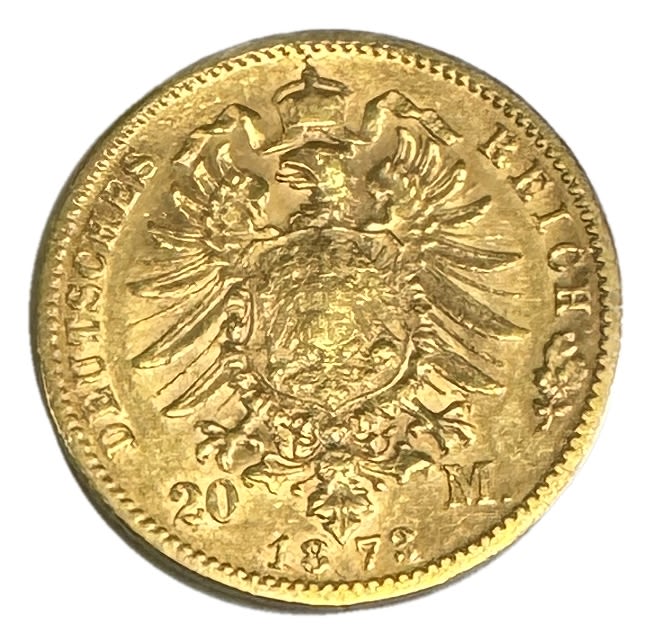 Germany Prussia – 20 Mark 1873 – Wilhelm I – Gold 900, 7.95g, 22mm