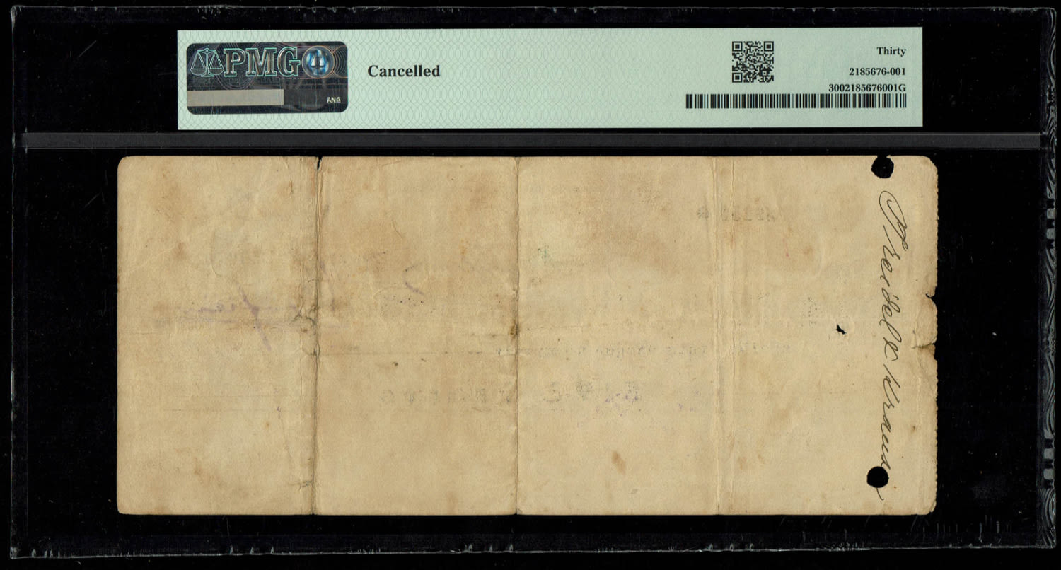 Palestine - Cash Check, 5 Francs 1914 - First Series, Type 1 - PMG 30 - Rare - 1 1